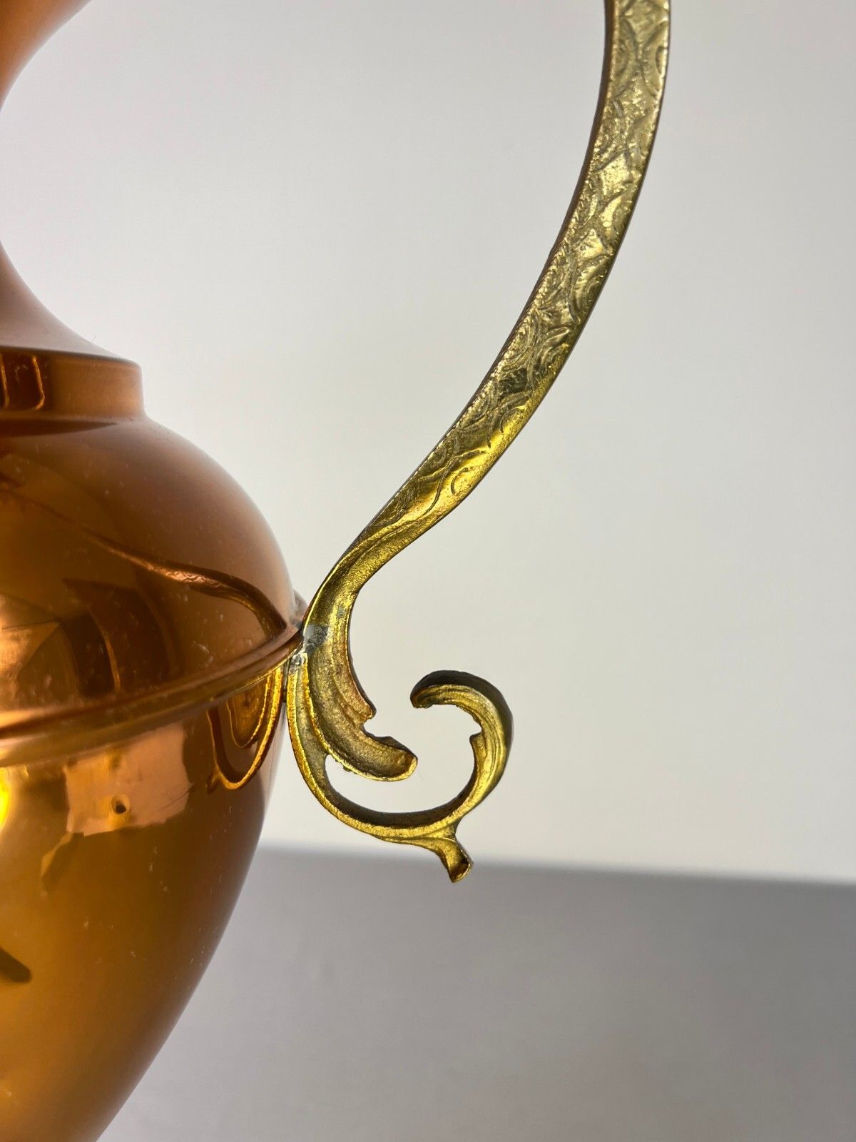 Carafe Vintage Style Belgian Copper Pitcher Art Deco Decorative Jug Lot 5167 photo vinterior