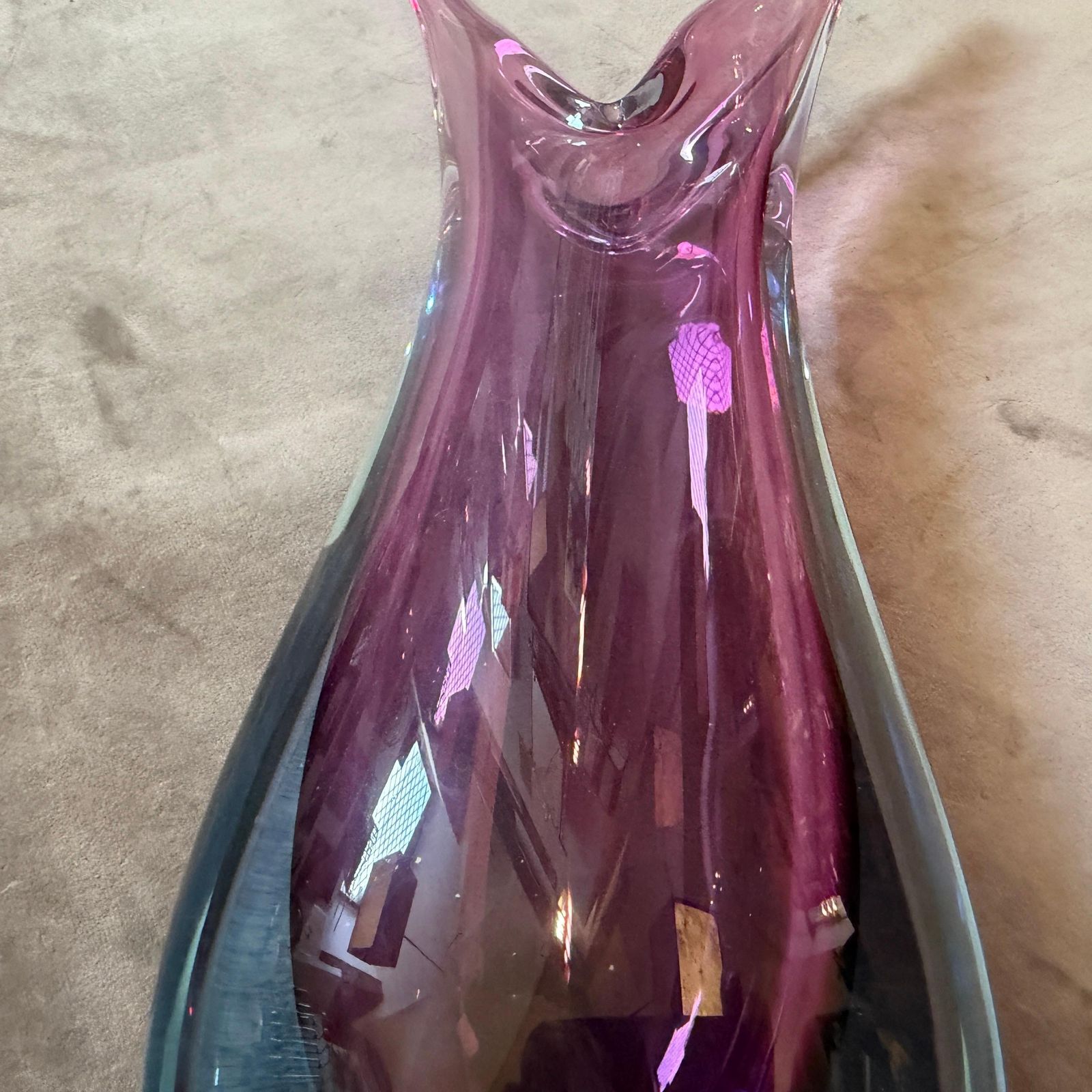 A 1970s Modern Purple And Blue Sommerso Murano Glass Vase By Flavio Poli photo 789.0