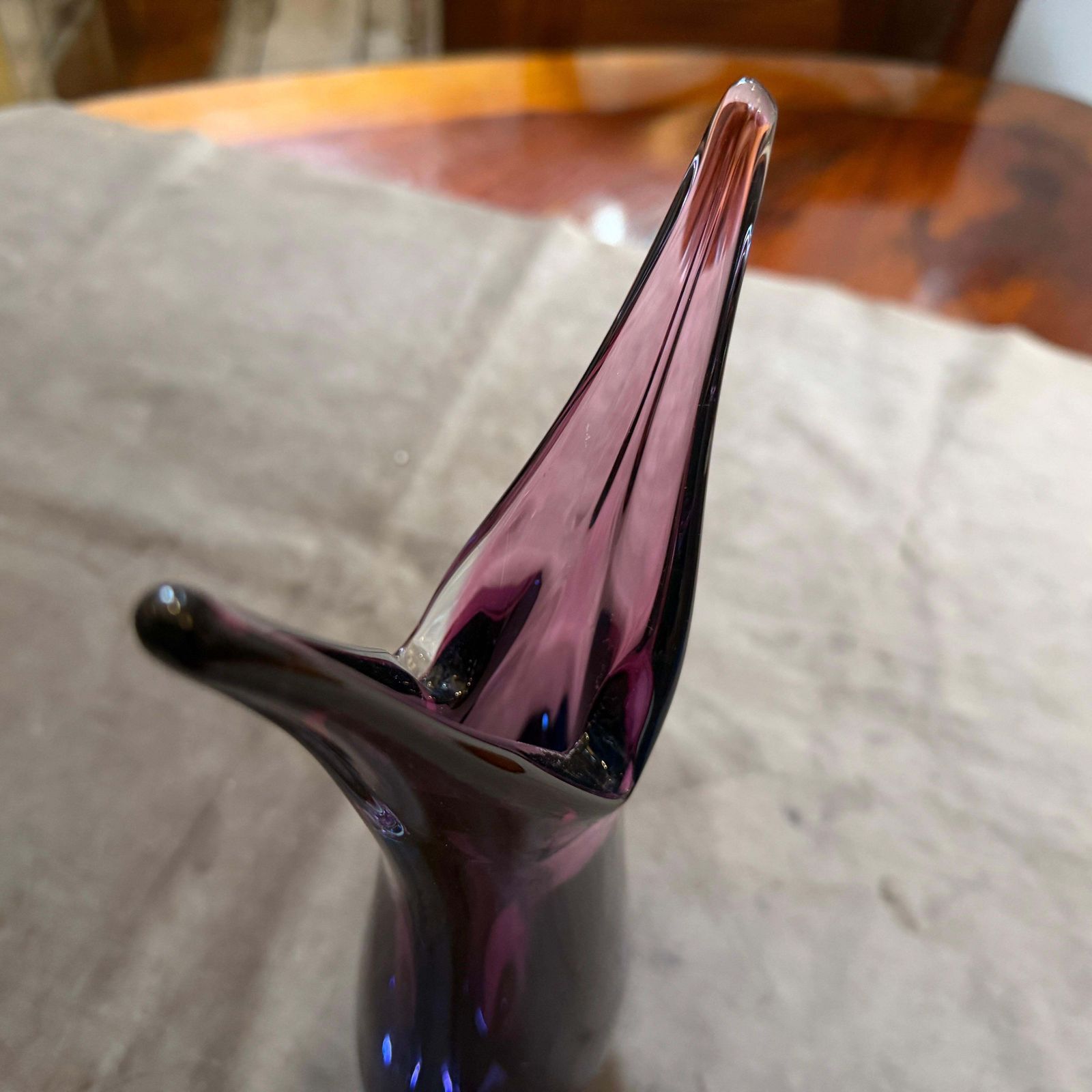 A 1970s Modern Purple And Blue Sommerso Murano Glass Vase By Flavio Poli photo vinterior