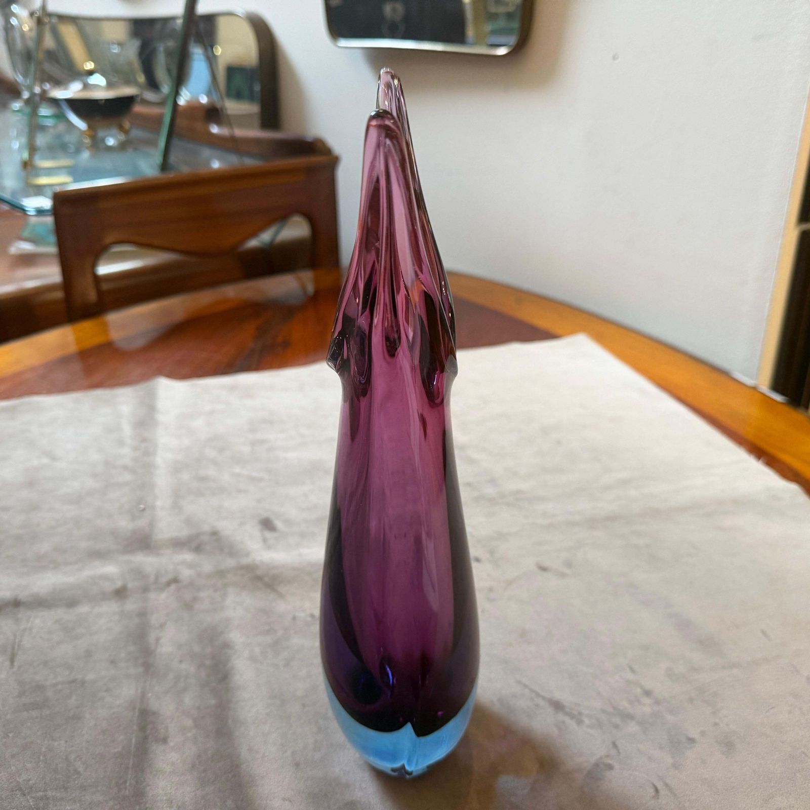 A 1970s Modern Purple And Blue Sommerso Murano Glass Vase By Flavio Poli photo buy