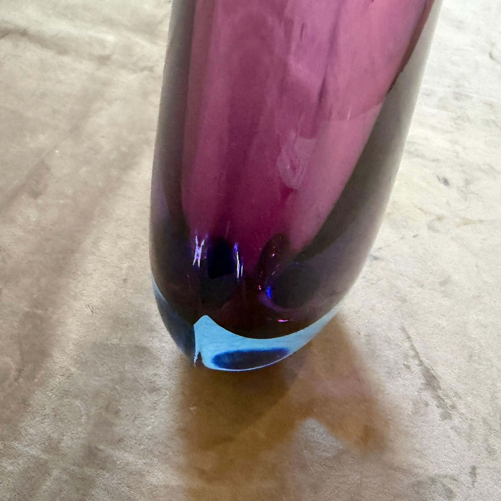 A 1970s Modern Purple And Blue Sommerso Murano Glass Vase By Flavio Poli photo vintage