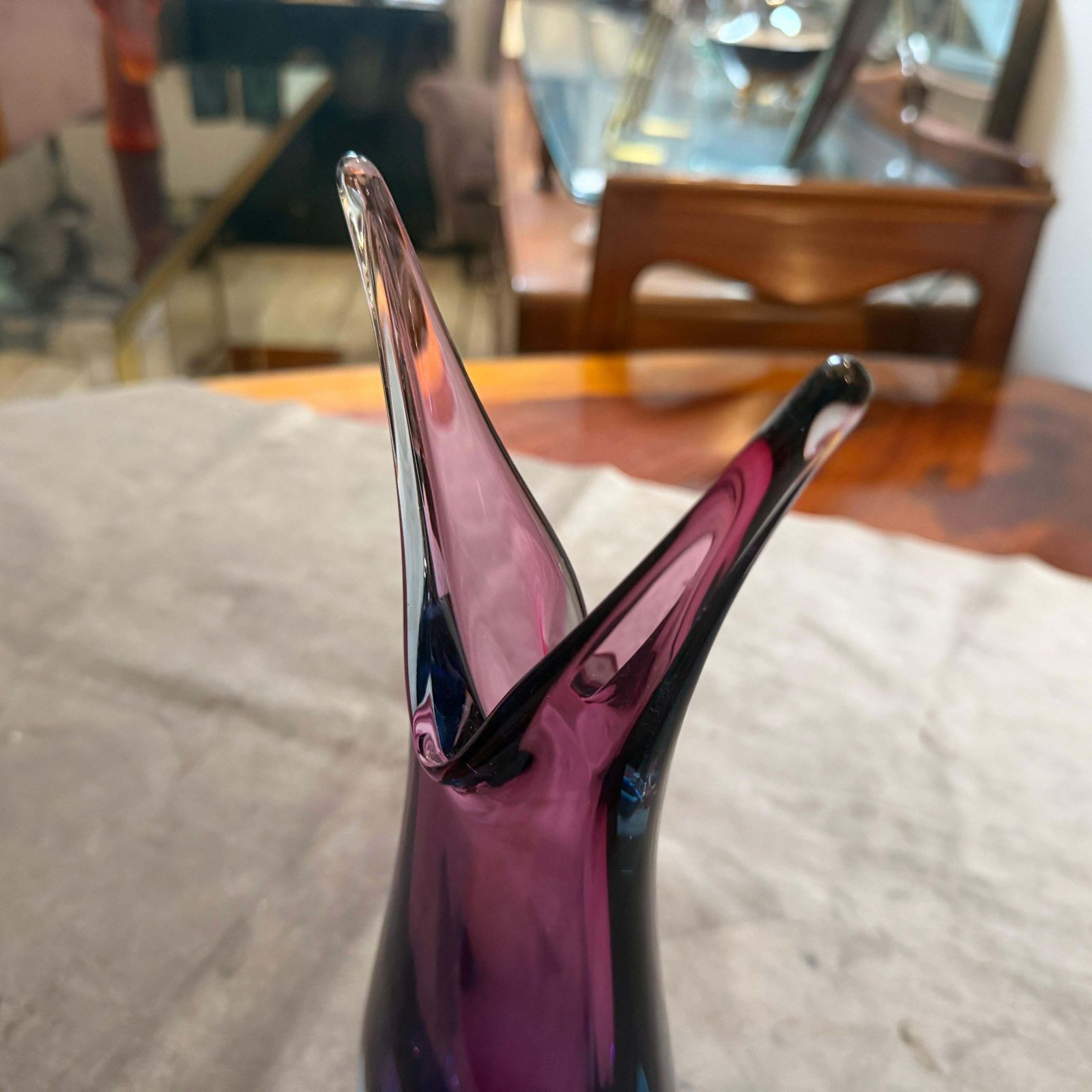 photo furniture A 1970s Modern Purple And Blue Sommerso Murano Glass Vase By Flavio Poli