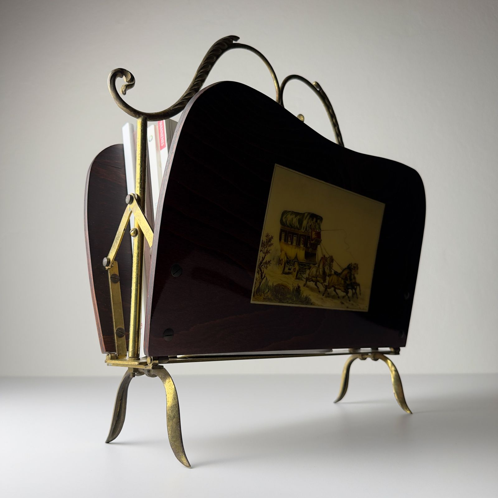 Vintage Magazine Rack, Italy 1950s photo buy