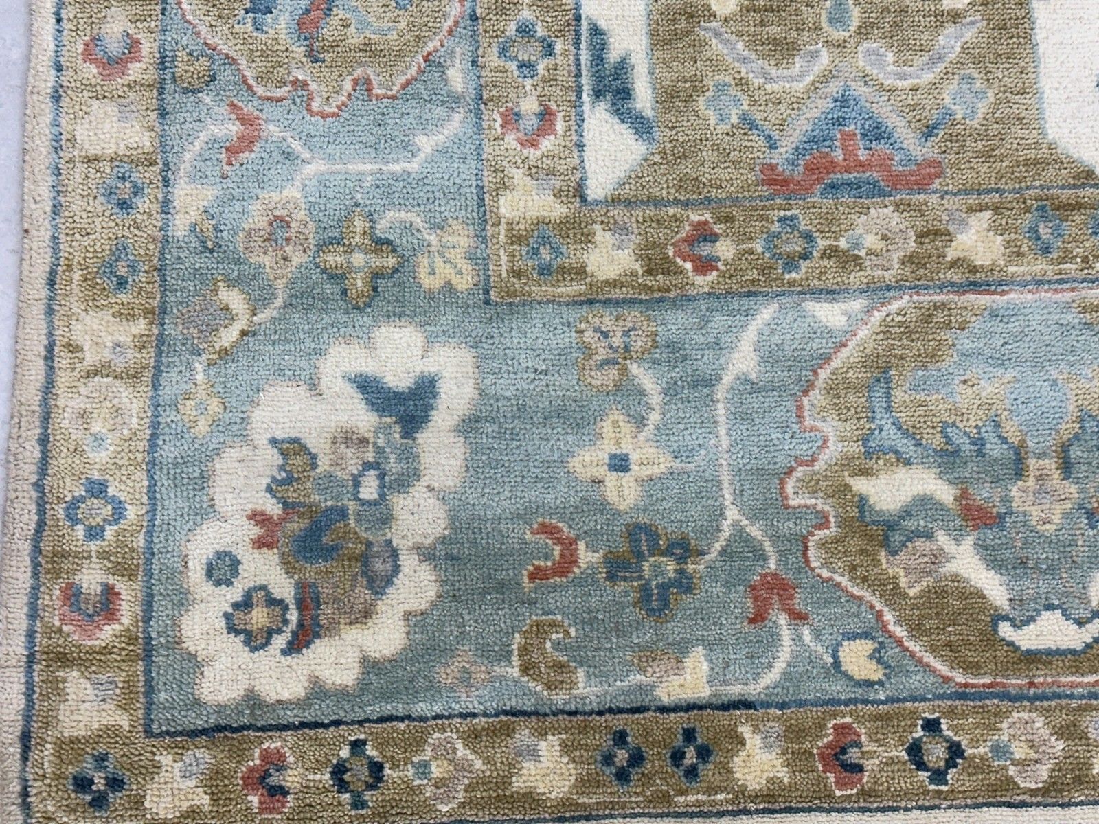 8x10 Ft Contemporary Handmade Wool Area Rug, Ivory And Blue Floral Design Carpet photo 2843.0