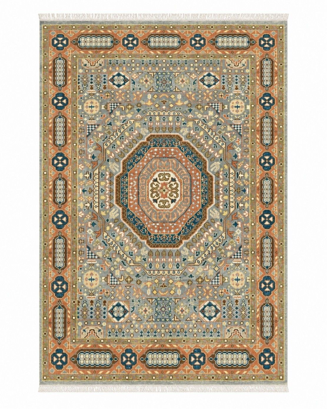 8x10 Ft Modern Hand Knotted Wool Area Rug With Geometric Medallion Design photo furniture