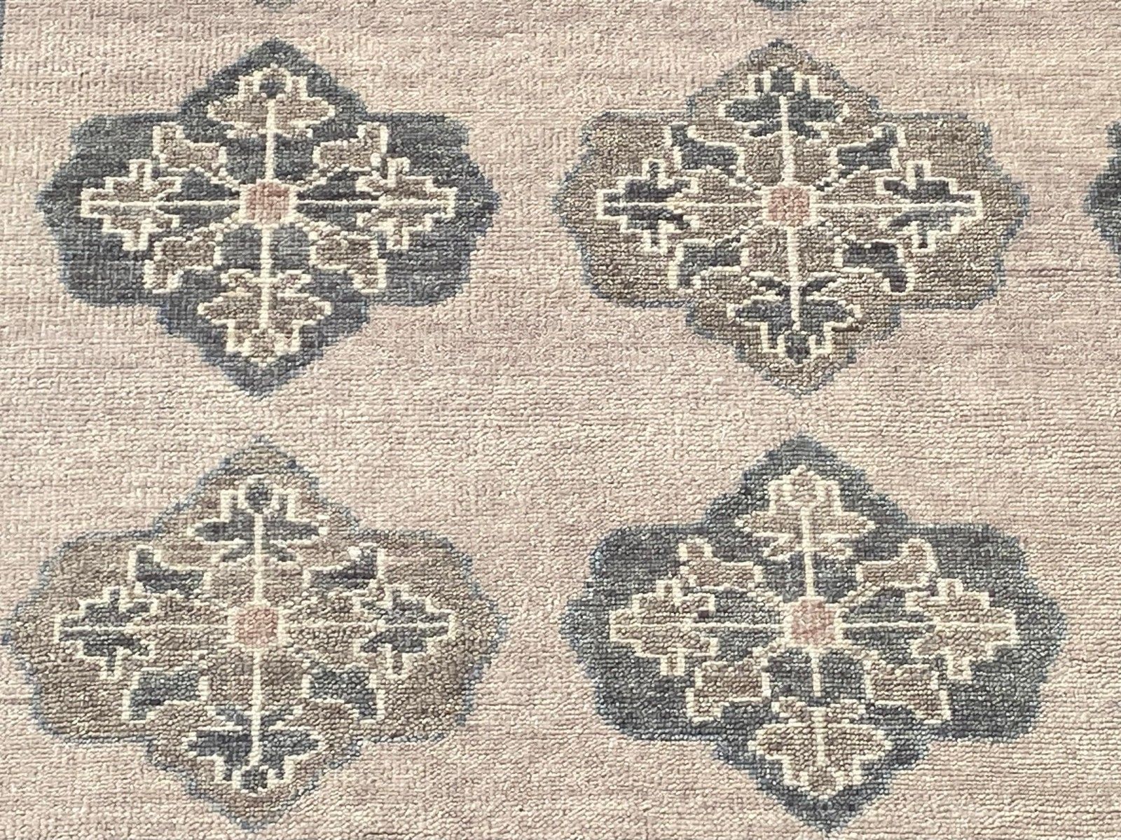 Handgemaakt Oushak wollen vloerkleed 8x10 ft voor woonkamer, tapijt met geometrisch dessin photo 2112.0