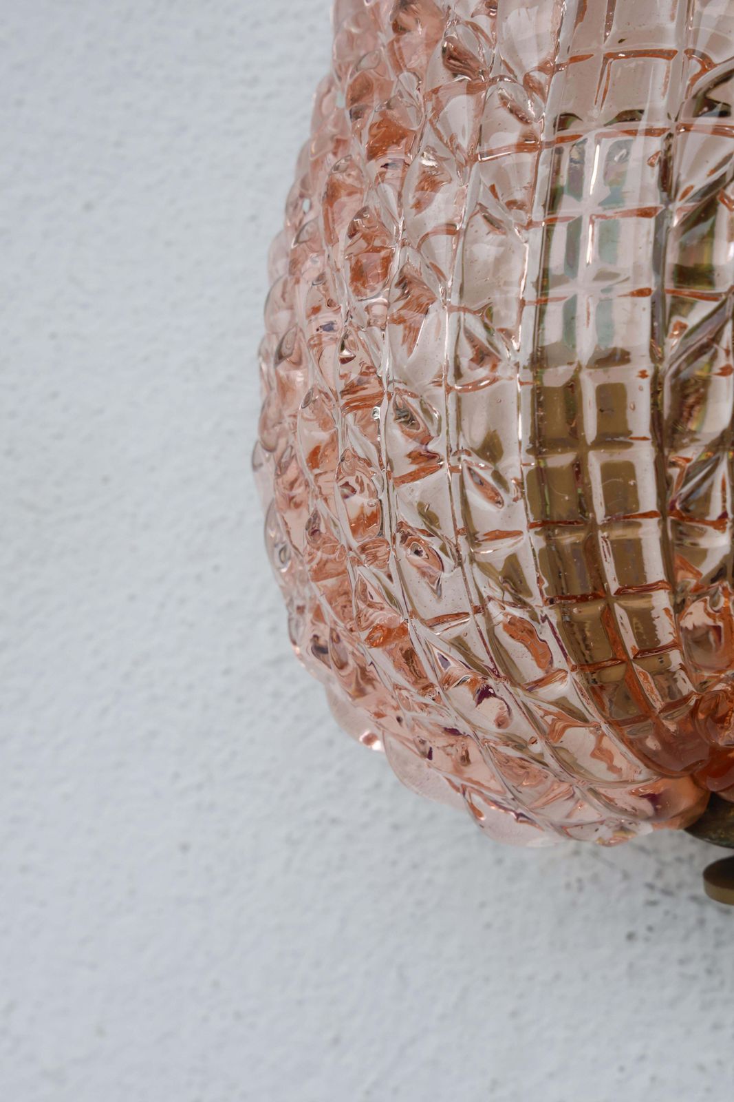 Rare Wall Light Pink Jewel Murano Glass Leave By Barovier E Toso, 1950s photo buy