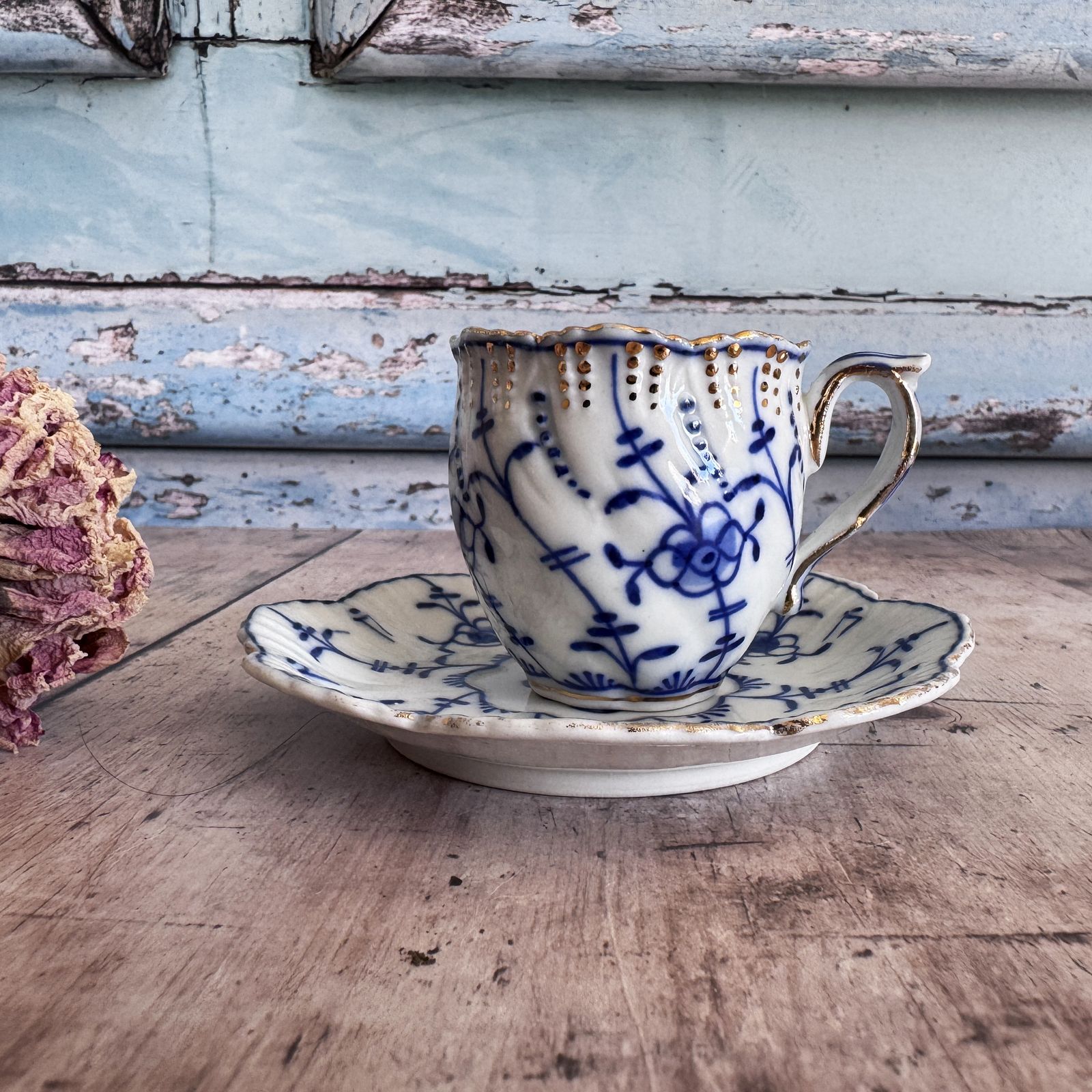 Pair Of Antique Tettau Espresso Cups And Saucers photo for sale