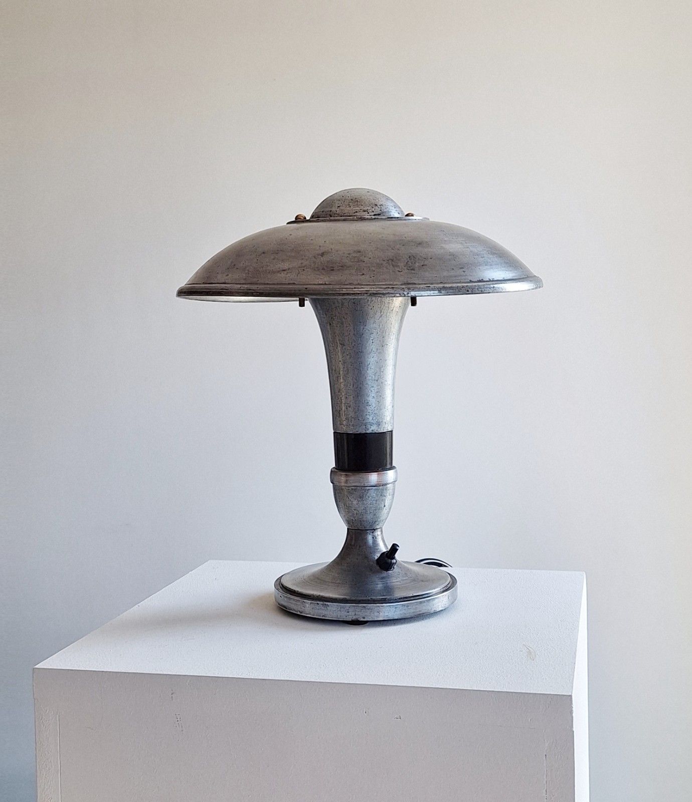 Modernist Art Deco Mushroom Lamp, France Circa 1930 photo vintage