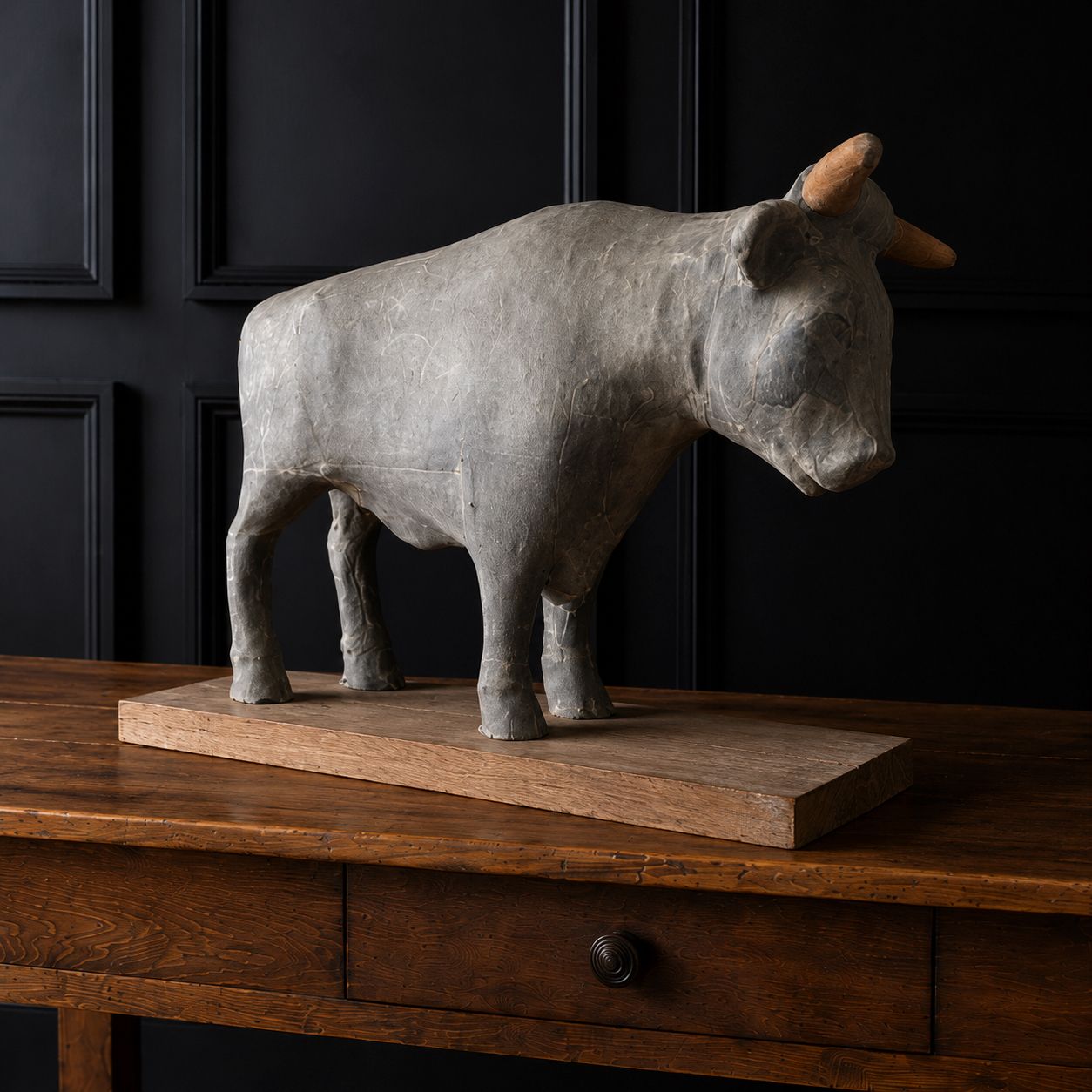 French Fabric Mache Butchers Model Of A Bull. Circa 1950 photo furniture