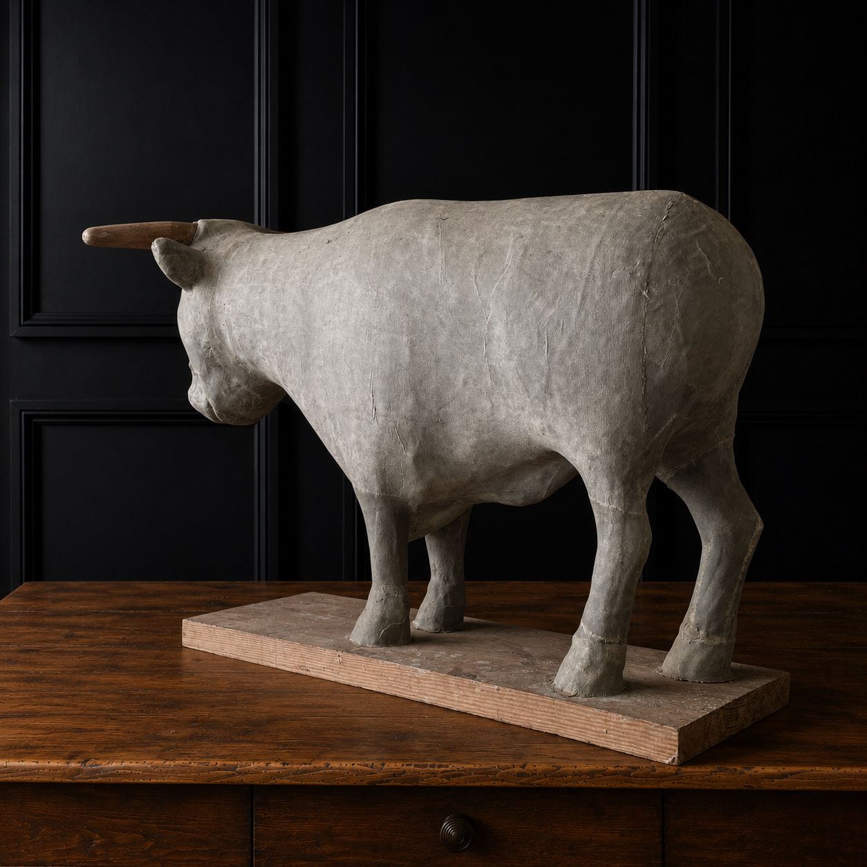 French Fabric Mache Butchers Model Of A Bull. Circa 1950 photo Art