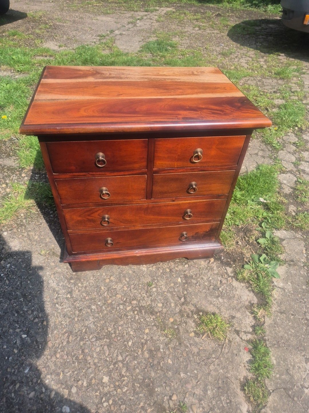 Furniture Mahogany Small Chest Of Drawers, 4 Short & 2 Long, Solid Wood photo