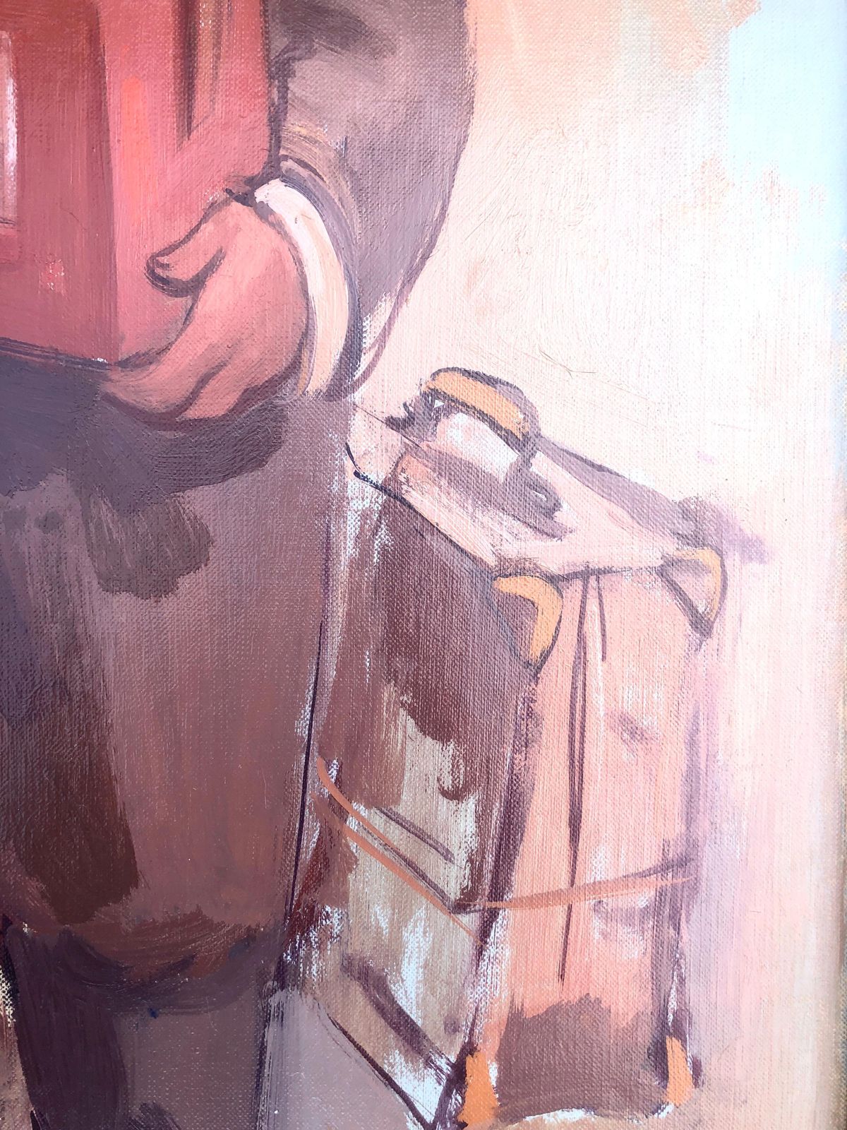 Musiciens des rues au chien, Albert Roca, peinture figurative moderne espagnole à l'huile, vers 1990 photo Art