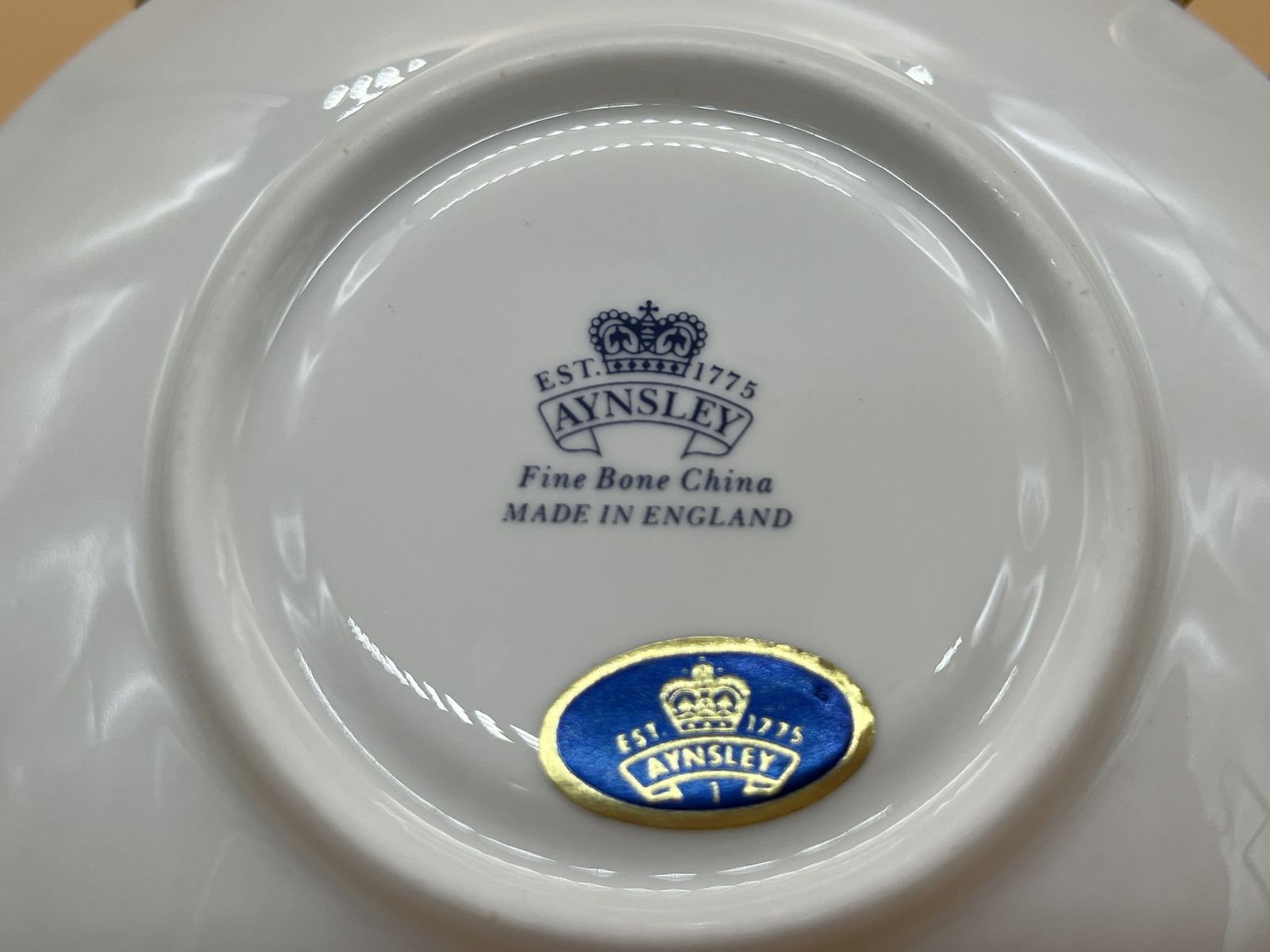 Home Decor Aynsley China Orchard Gold Fruit Oban Shape Cobalt Blue And Gold Cabinet Tea Cup & Saucer Duo. photo