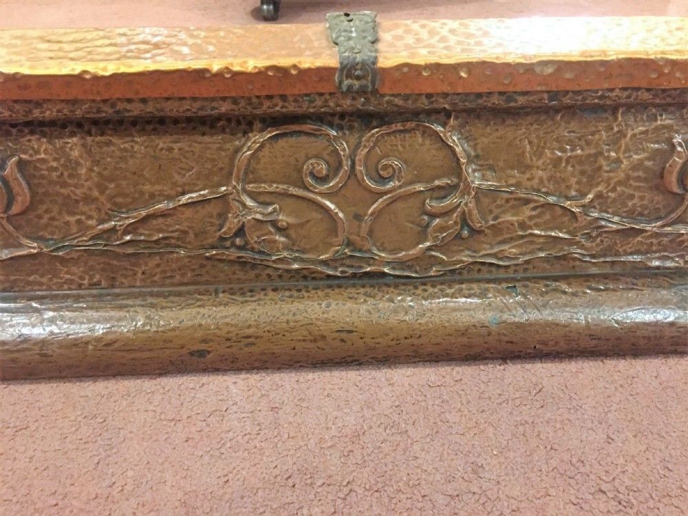 Art Nouveau Ornate Copper Fender C.1900 photo furniture
