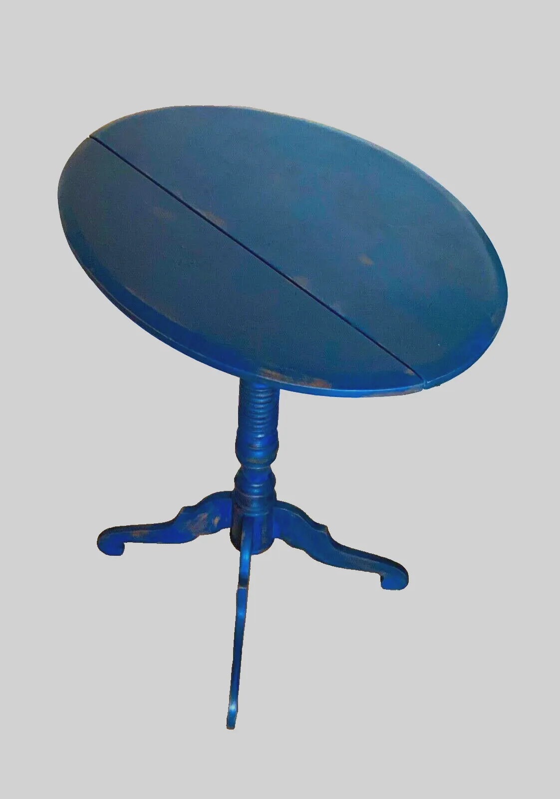 Antique Blue Pedestal  Side/Coffee Table, Oval Top, 1900s, Sweden photo furniture