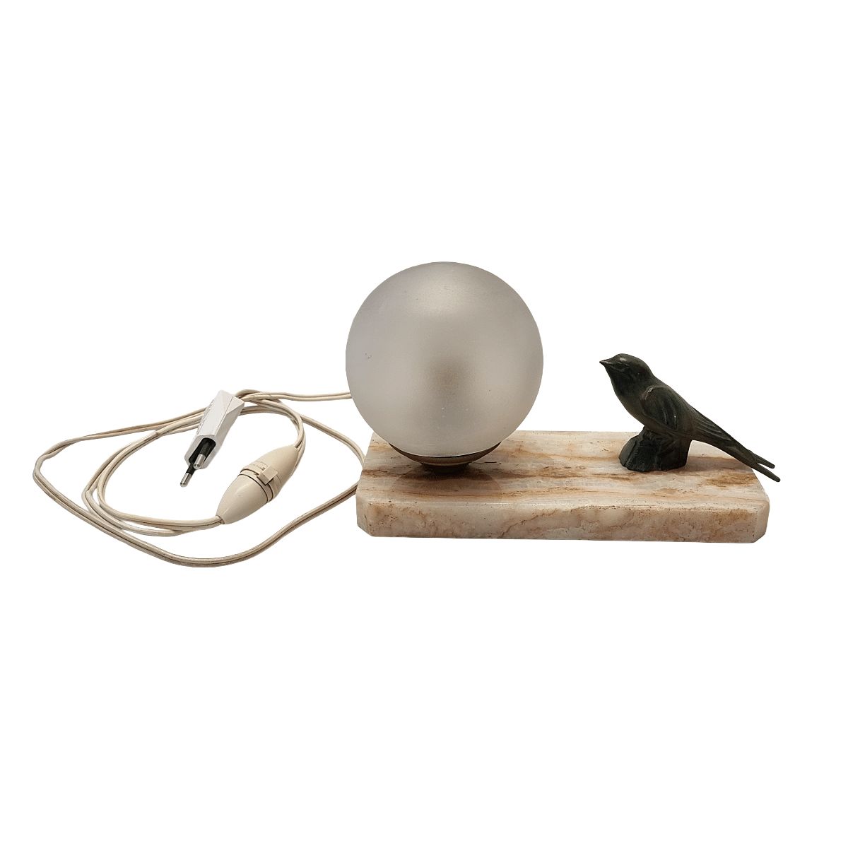 Lampe Art déco française au moineau, années 1930/40