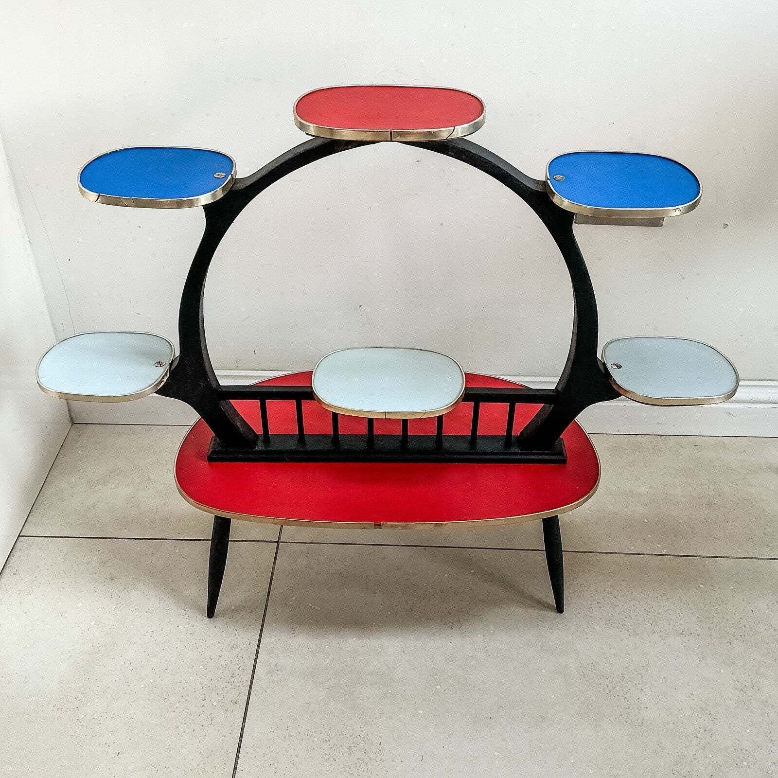 1950s Mid Century 4 Tier Plant Display Stand. 38x78x95cm photo vinterior
