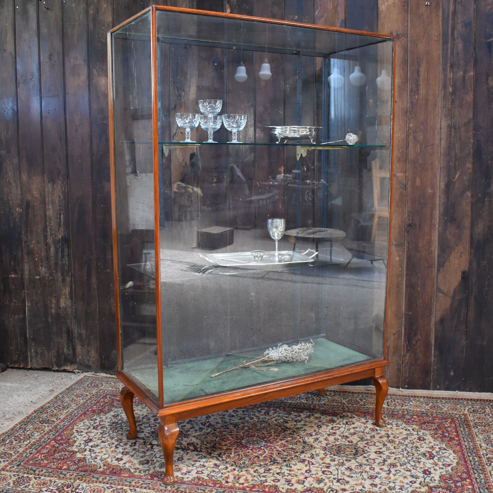 Antique Mahogany Haberdashery Outfitters Glass Shelves Shop Display Cabinet photo vintage