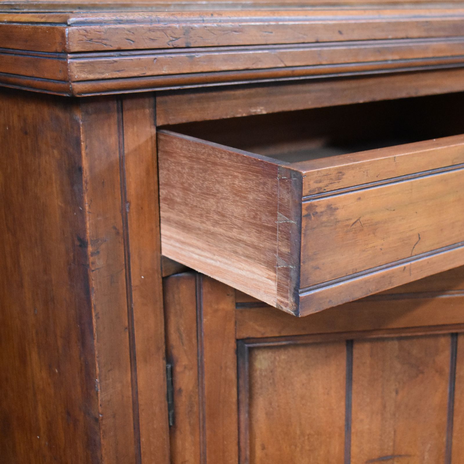 photo furniture Antique Victorian Walnut Gallery Top Glazed Bookcase Display Cabinet Dresser