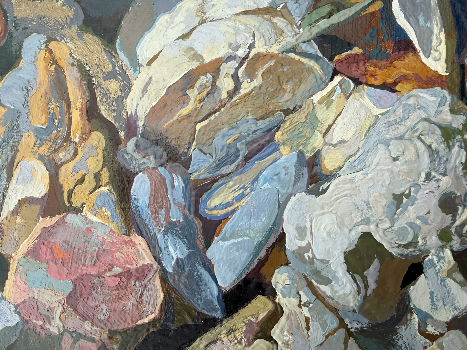 Antoni Pitxot Paysage minéral surréaliste espagnol catalan Peinture à l'huile sur toile Cercle Dalí Art 1985 photo vinterior