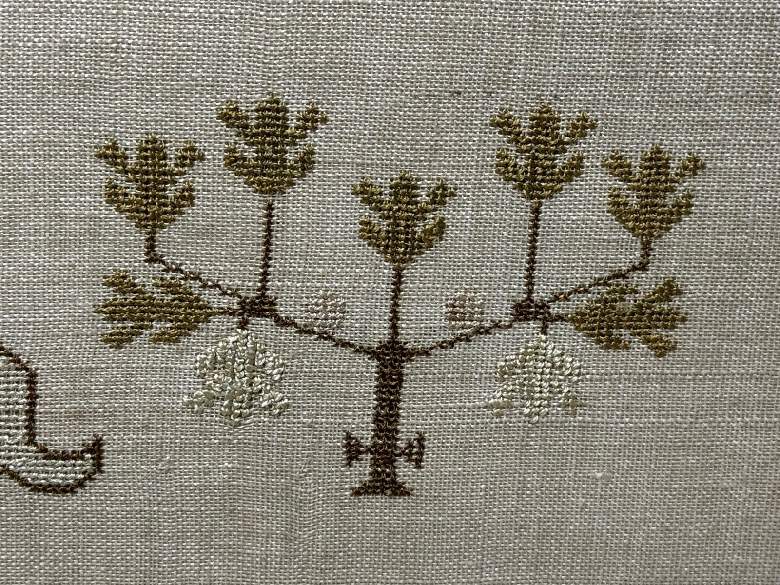 photo for sale Stag Looking At Bee Tapestry Sampler By Rachel 1831 Oswestry National School