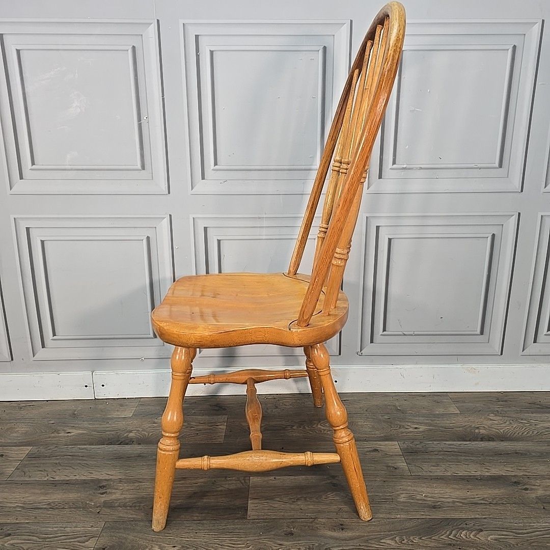 photo vinterior Retro Vintage Dining Chair Solid Wooden Hoop Back Windsor Seat Beech Blonde