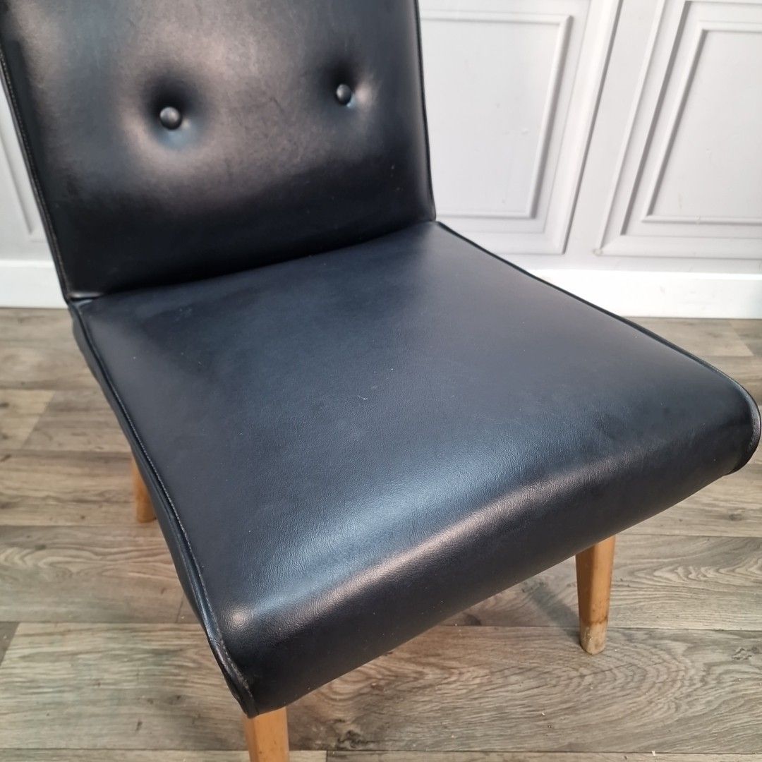 90.0 Vintage Cocktail Chair Mid Century Vinyl Easy Lounge Retro Scandi Mcm Danish photo