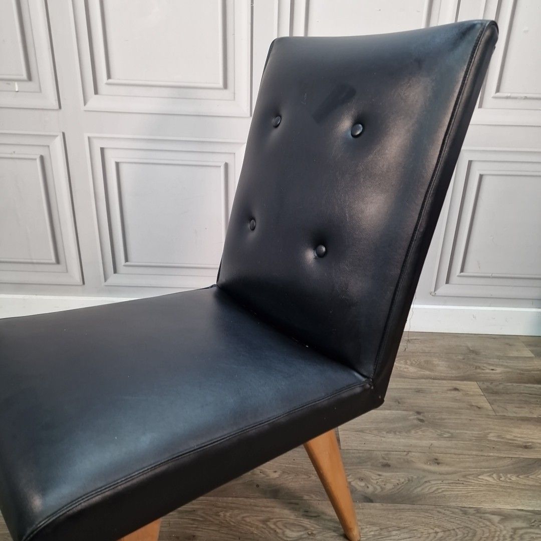 photo buy Vintage Cocktail Chair Mid Century Vinyl Easy Lounge Retro Scandi Mcm Danish
