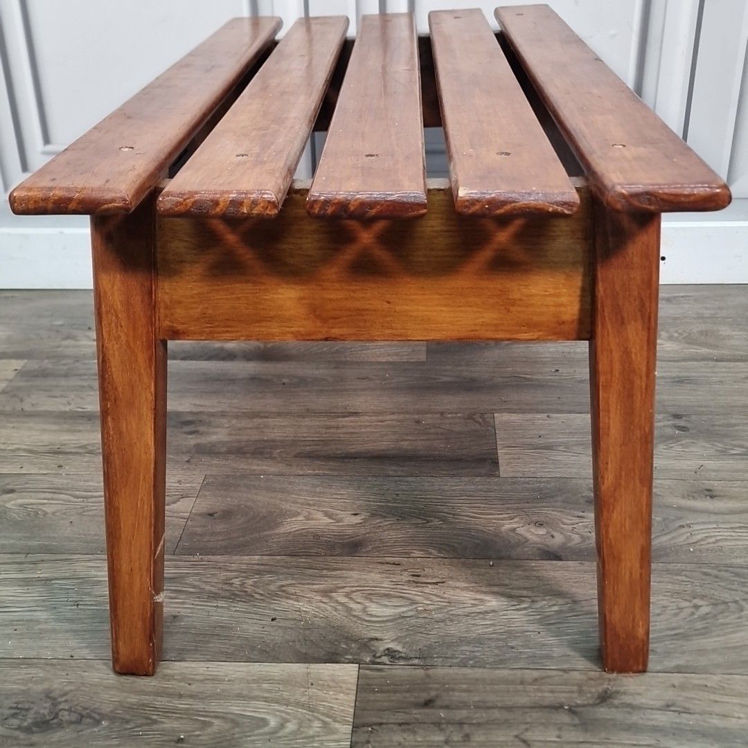 Vintage Danish Coffee Table Mcm Mid Century Modern Wooden Slatted Atomic Retro photo for sale