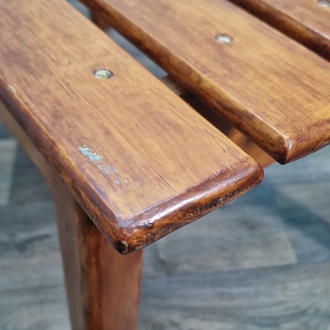 photo for sale Vintage Danish Coffee Table Mcm Mid Century Modern Wooden Slatted Atomic Retro