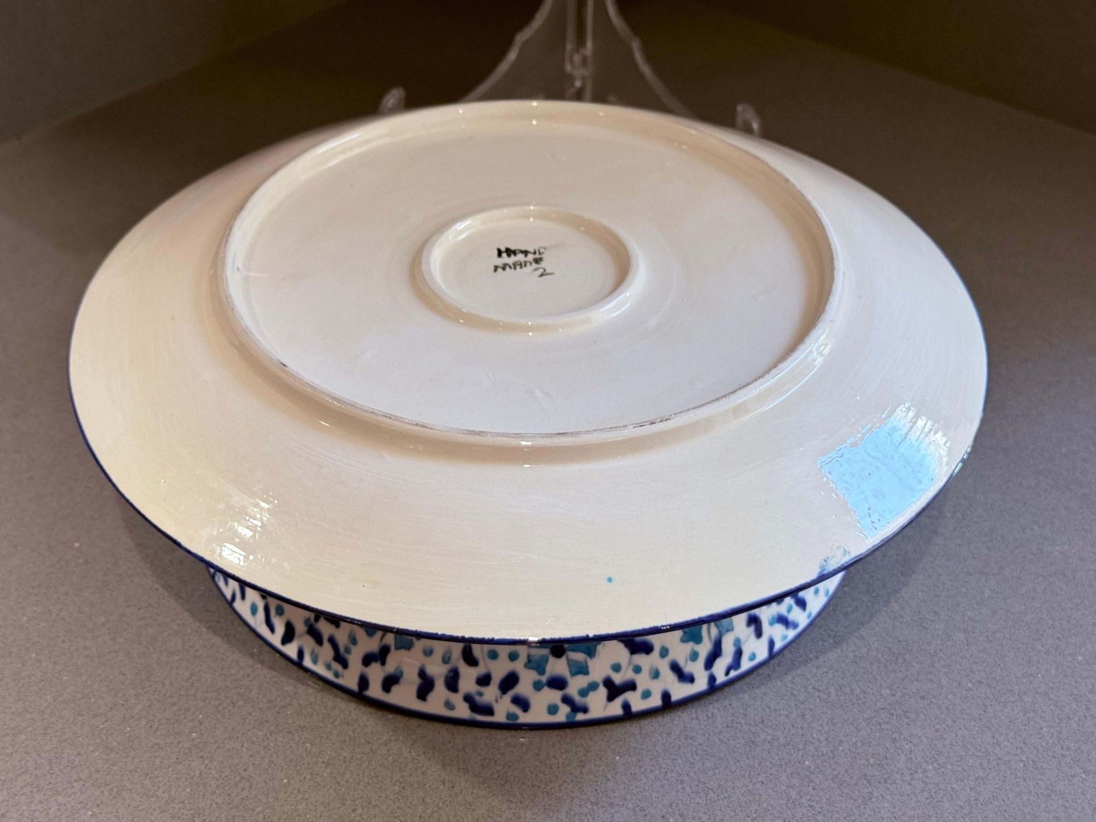 Woonaccessoires Handgemaakt Turks keramisch kom- en serveerschaalset, blauw bloemmotief Iznik-bord photo