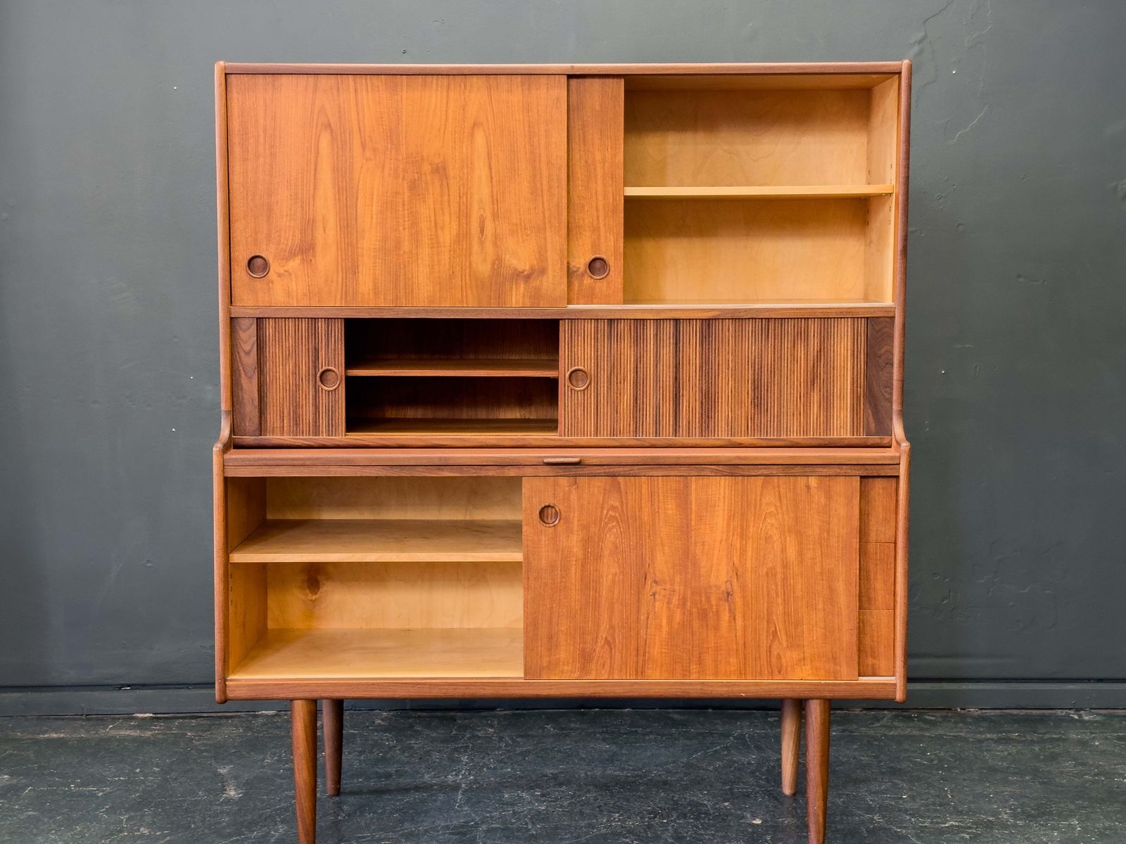 photo furniture Johannes Andersen Teak High Sideboard For Oy Wilh. Schauman