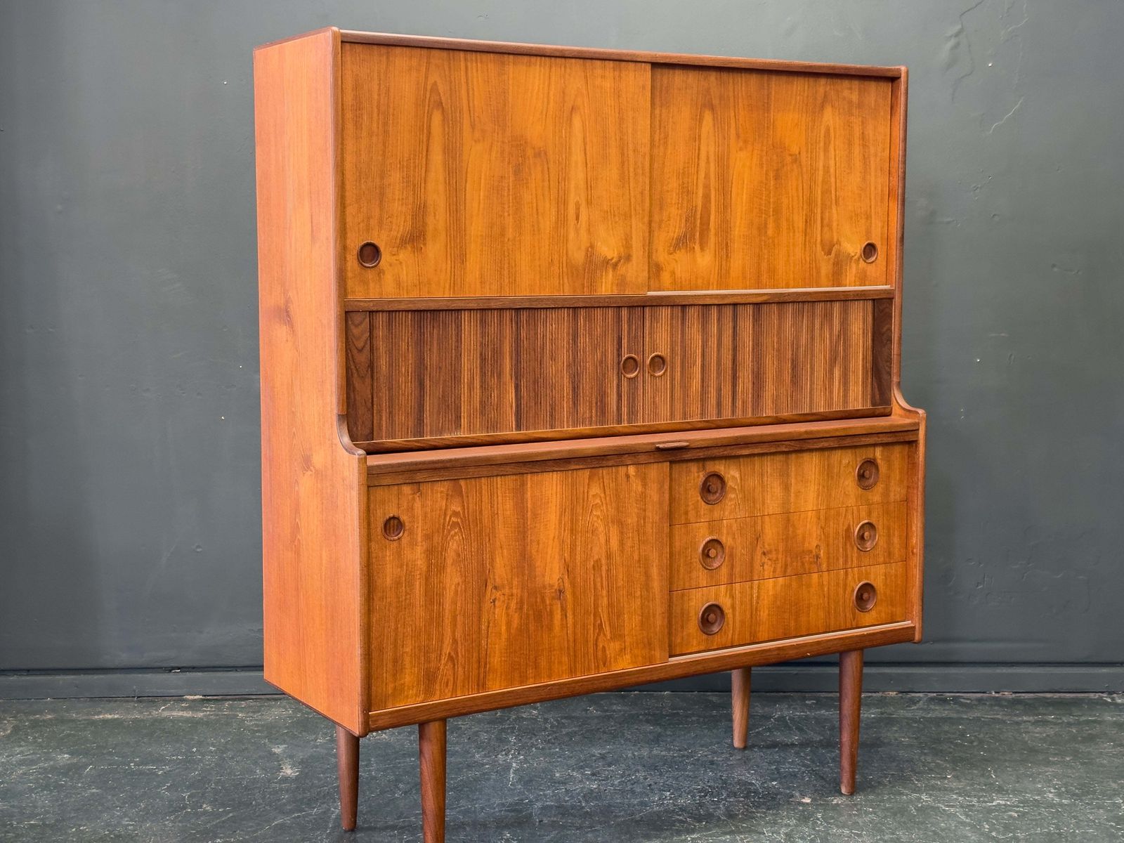 photo for sale Johannes Andersen Teak High Sideboard For Oy Wilh. Schauman