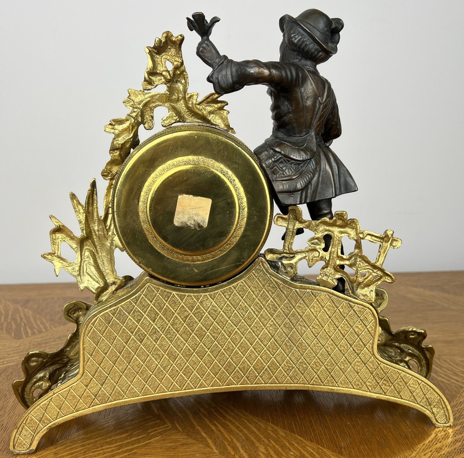 Clock Vintage Style Brass Figurine Mantel Clock Ornate Decorative Lot 6033 photo 349.0