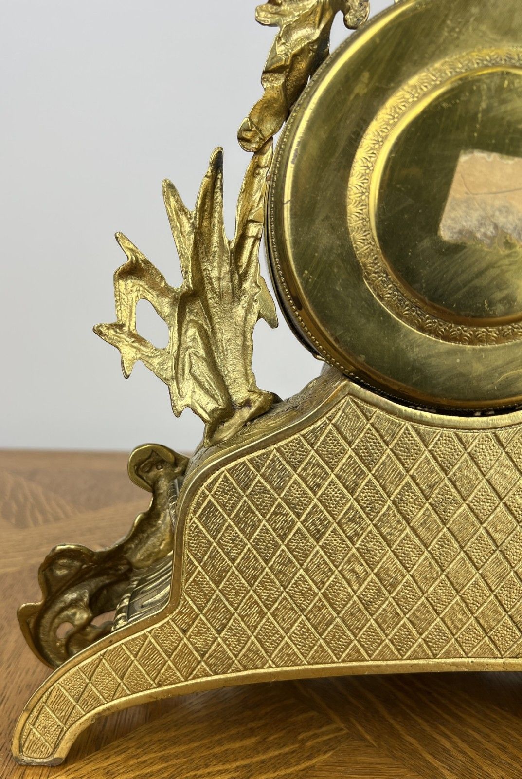 Home Decor Clock Vintage Style Brass Figurine Mantel Clock Ornate Decorative Lot 6033 photo