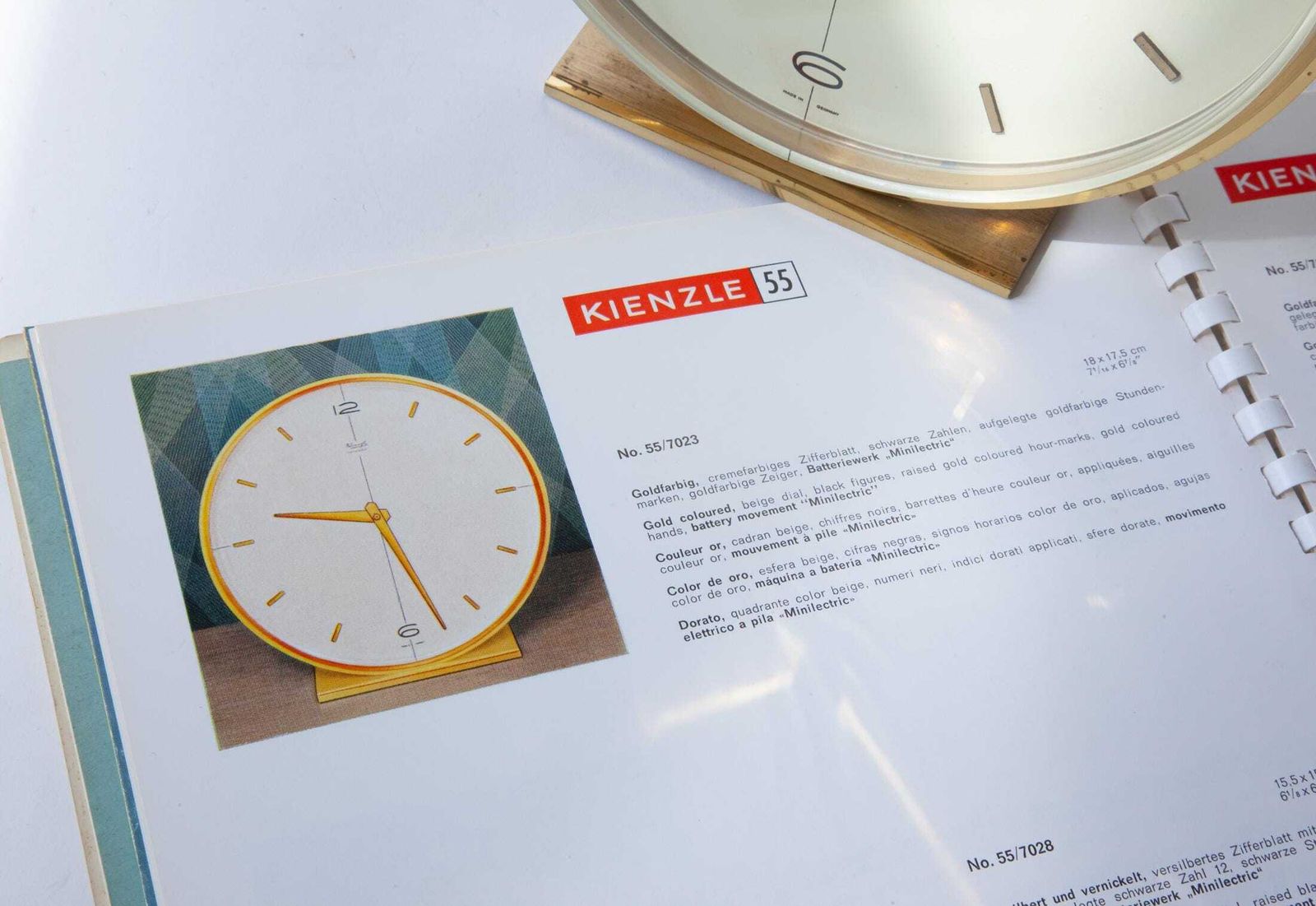 Home Decor 1960s Kienzle Desk Clock Mid Century Modernism Table Atomic Brass Germany Mantel Junghans photo