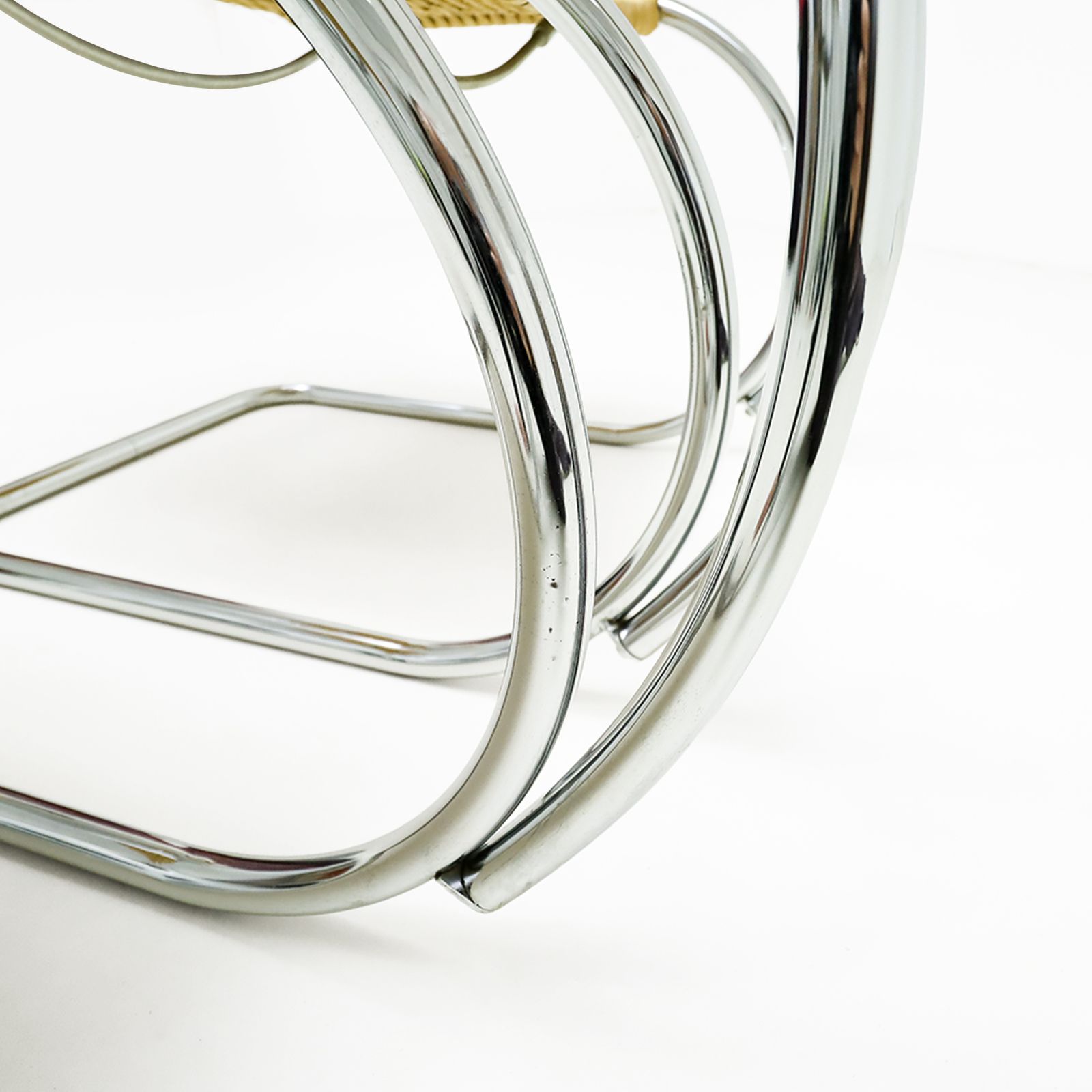 photo for sale A Pair Of Vintage Wicker And Chrome Mr20 Ludwig Mies Van Der Rohe Mr20 Armchairs For Thonet