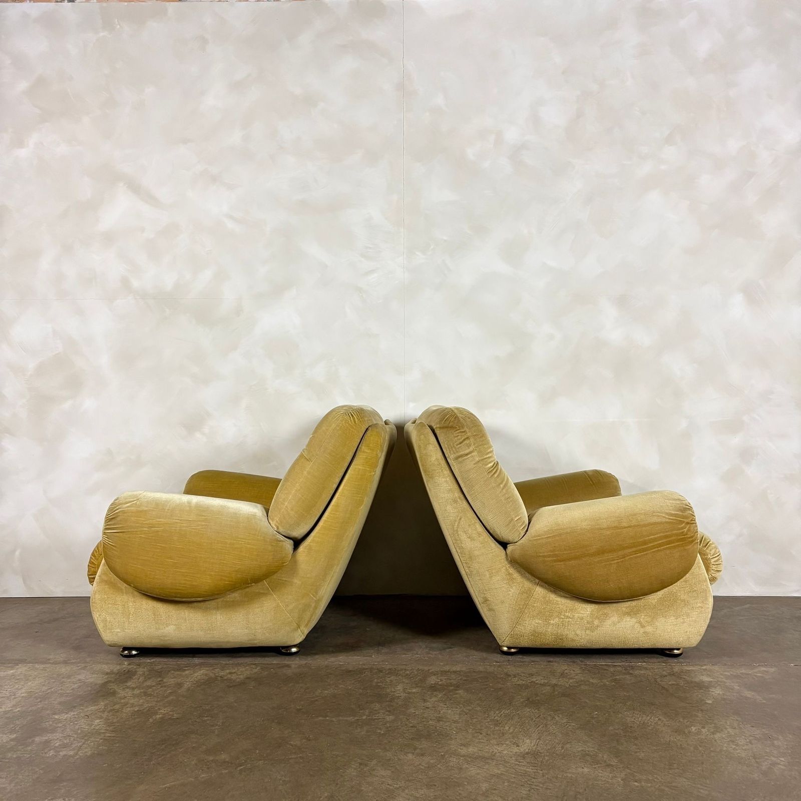 Mid Century G Plan Georgina Armchair Yellow Velvet Retro Mcm photo 395.0