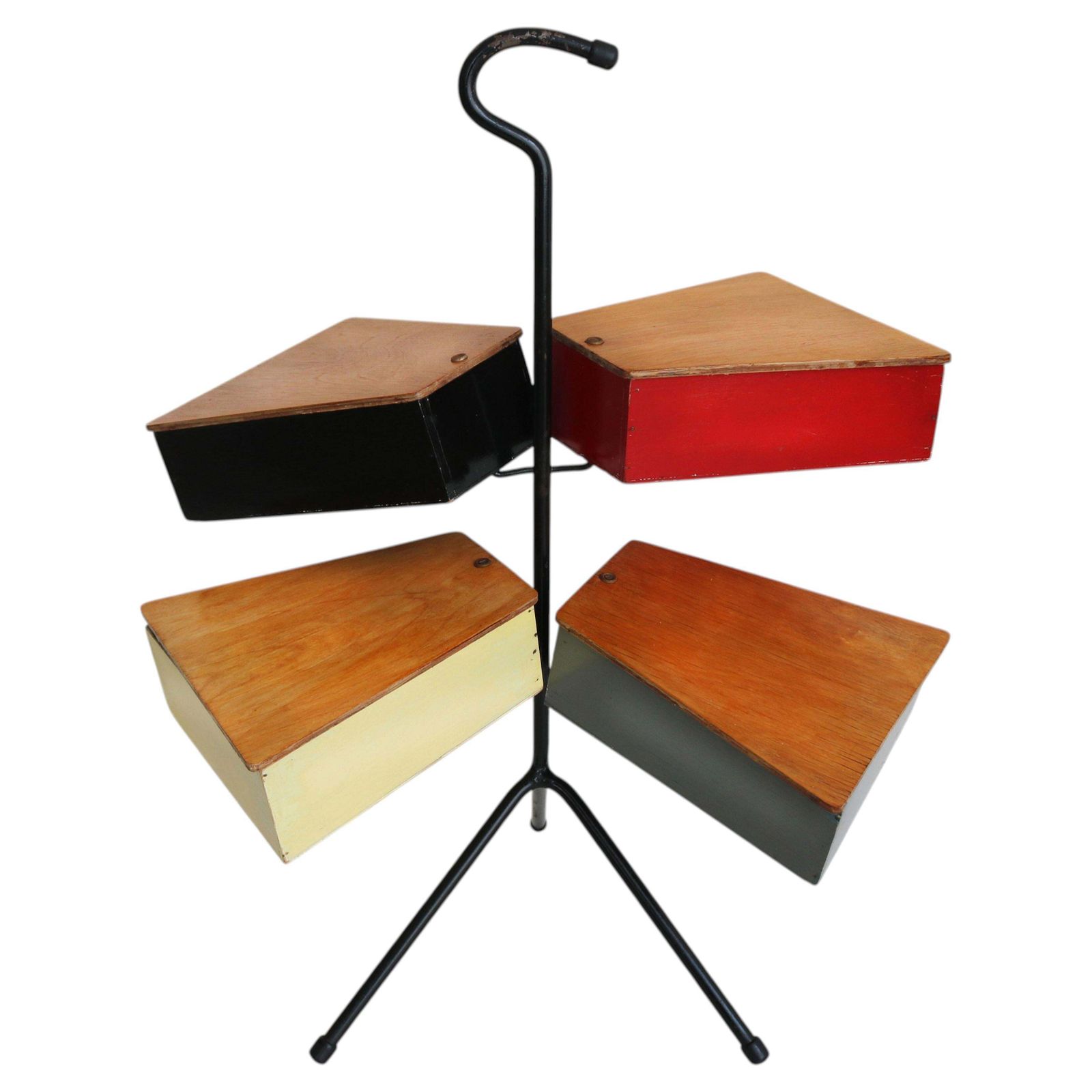 Mid Century Dutch Design Sewing Box Stand By Joost Teders For Metalux 1950 Table