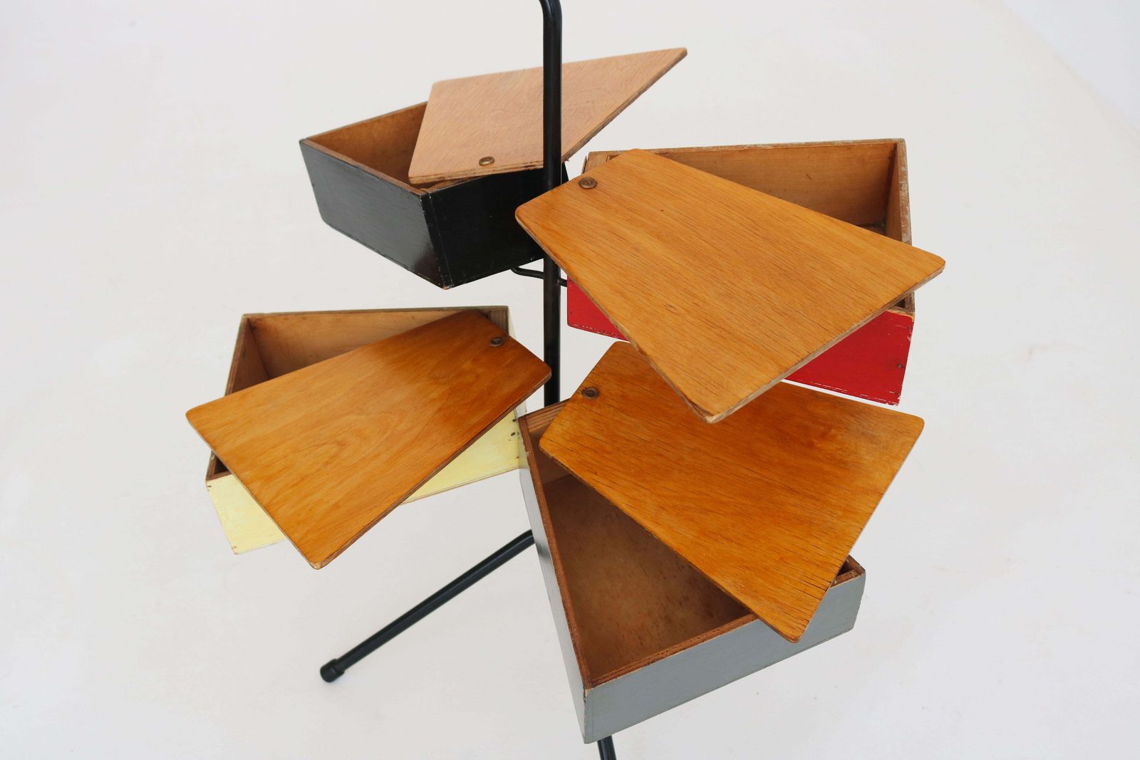 Mid Century Dutch Design Sewing Box Stand By Joost Teders For Metalux 1950 Table photo for sale