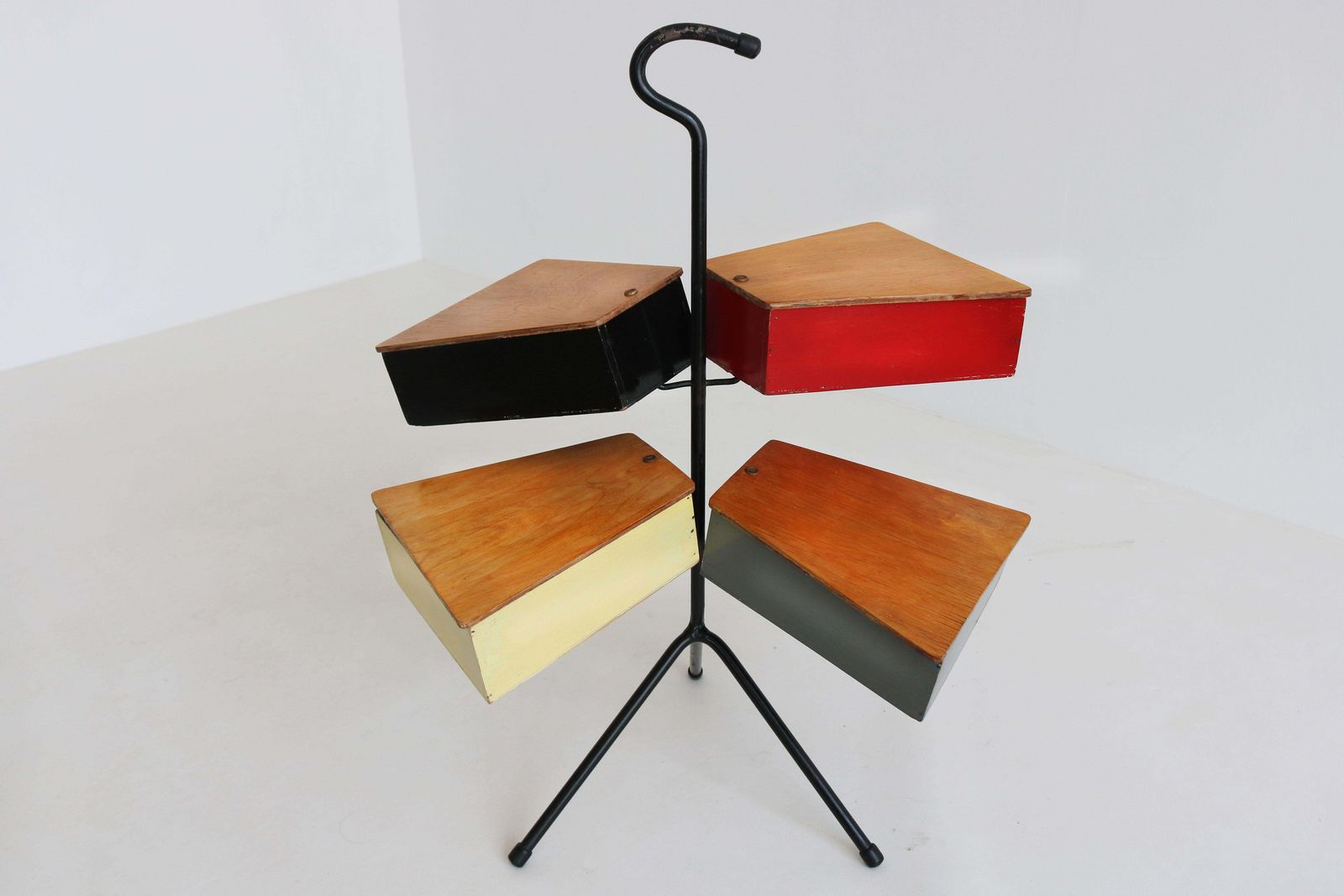 Mid Century Dutch Design Sewing Box Stand By Joost Teders For Metalux 1950 Table photo 773.0