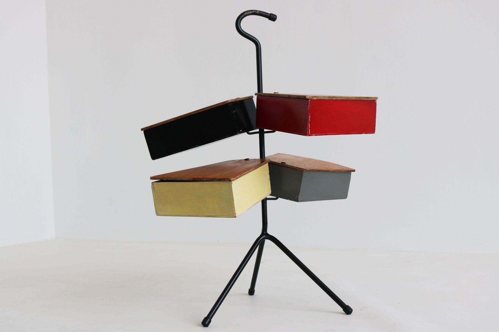 photo for sale Mid Century Dutch Design Sewing Box Stand By Joost Teders For Metalux 1950 Table