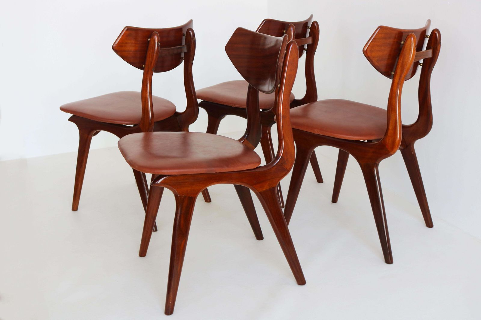 Set Of 4 Dutch Design Dining Chairs By Louis Van Teeffelen For Awa 1960 Teak photo vintage