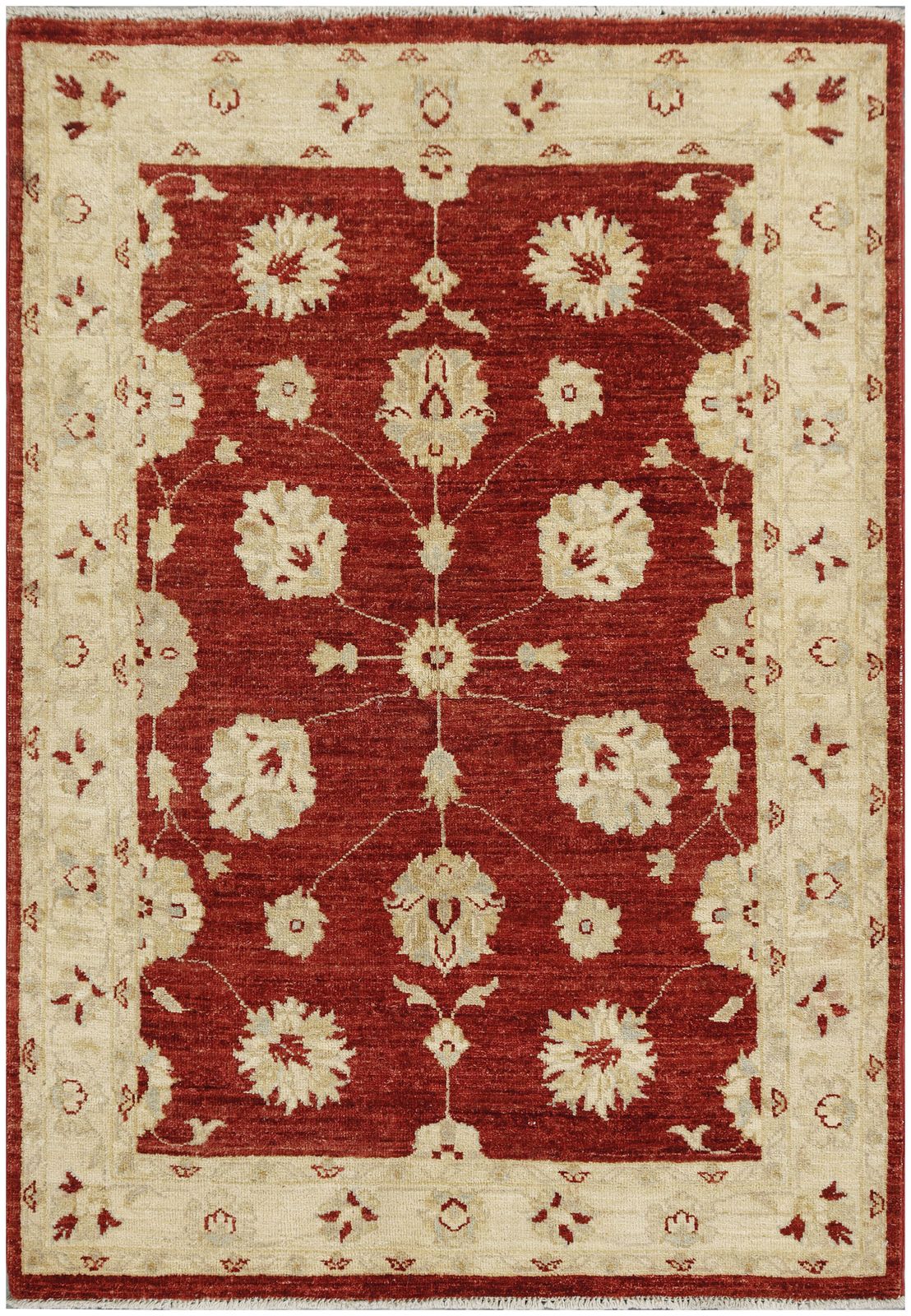 Fijn Agra Medallion Bloemen Vloerkleed, Traditioneel Handgeknoopt 100 x 145 cm