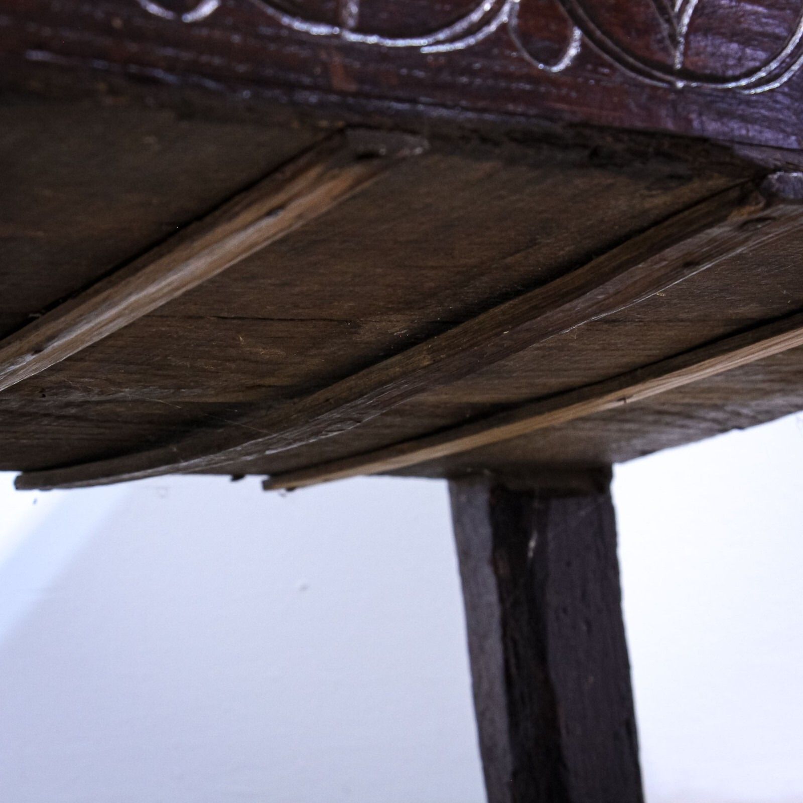1760.0 17th Century Carved Oak Coffer photo