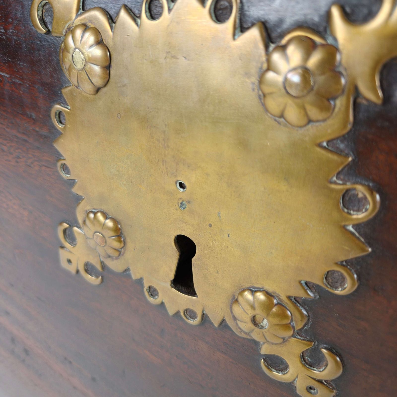 18th Century Dutch Voc Colonial Chest With Brass Mounts photo Furniture