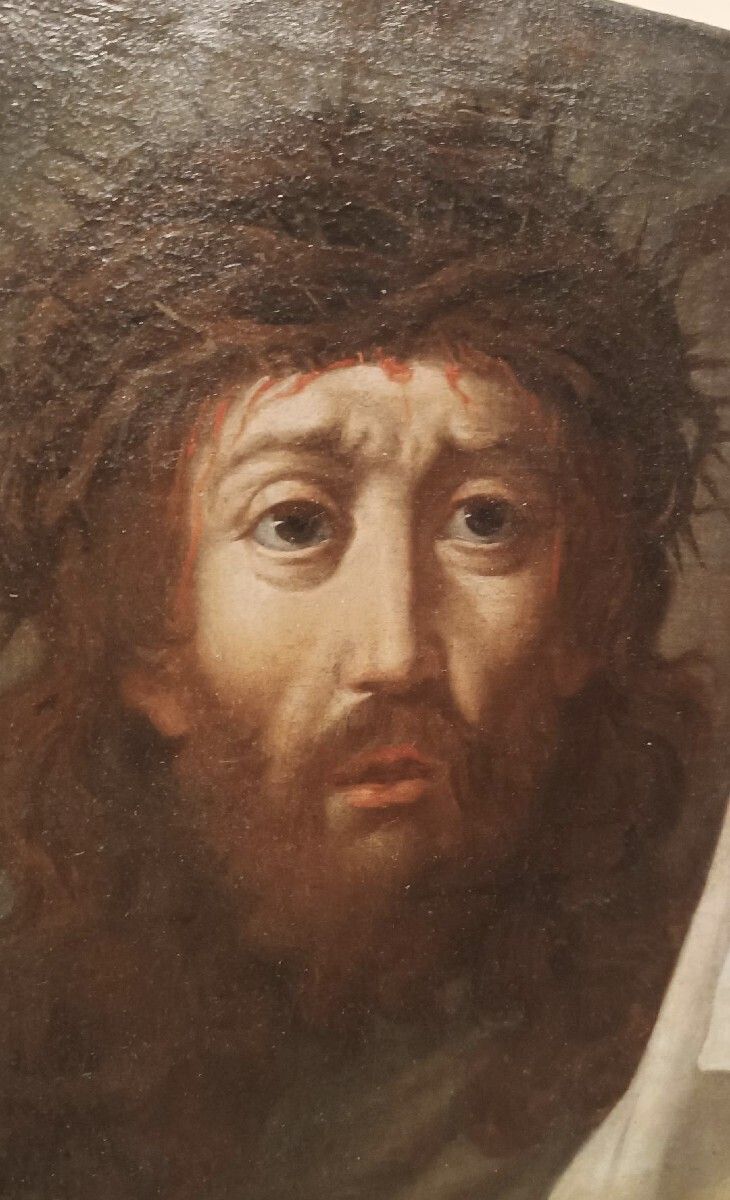 Antique Painting   Oil On Canvas   Christ With The Veil Of Veronica   18th Century photo 726.0