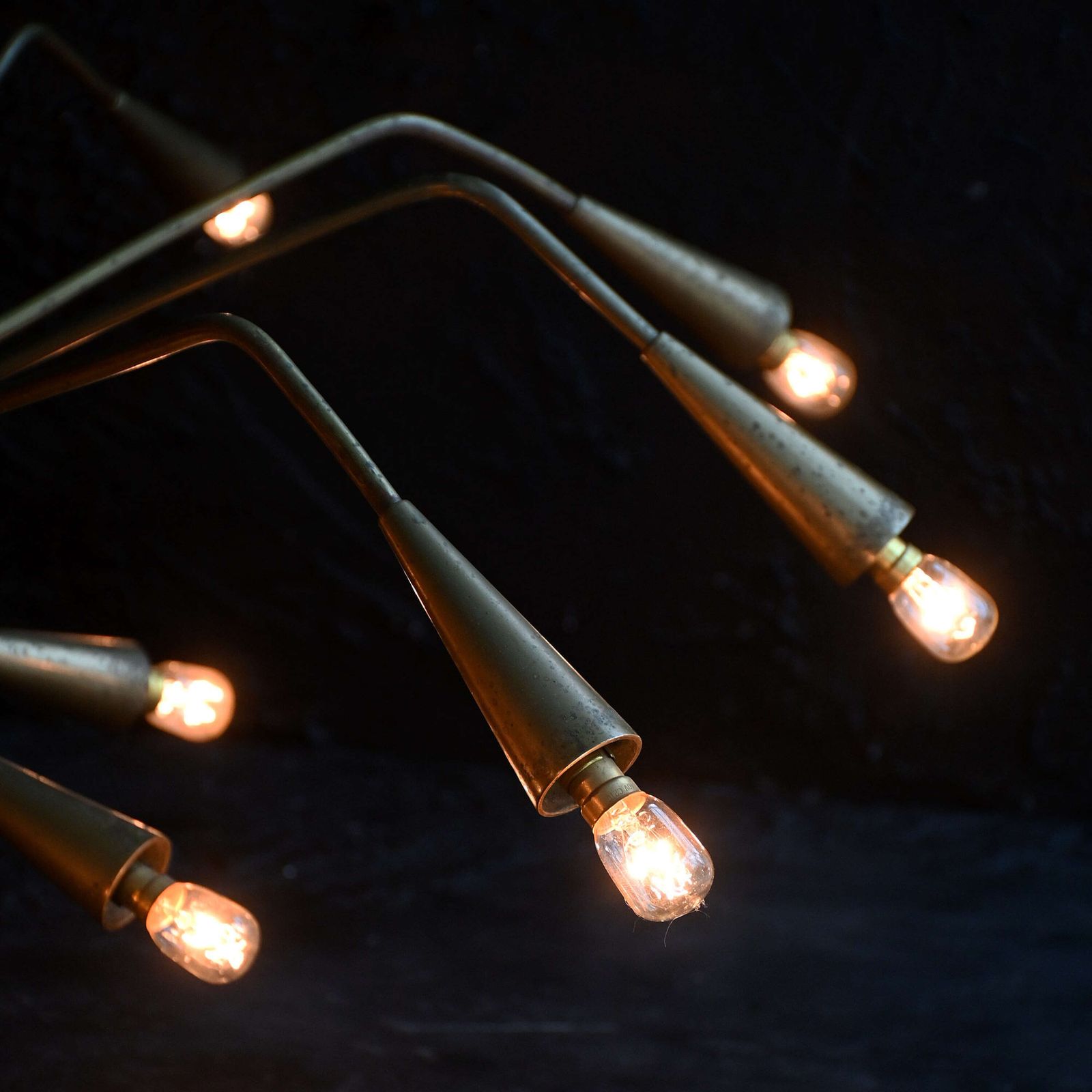 1110.0 Mid 20th Century Italian Brass Sputnik Ceiling Light photo
