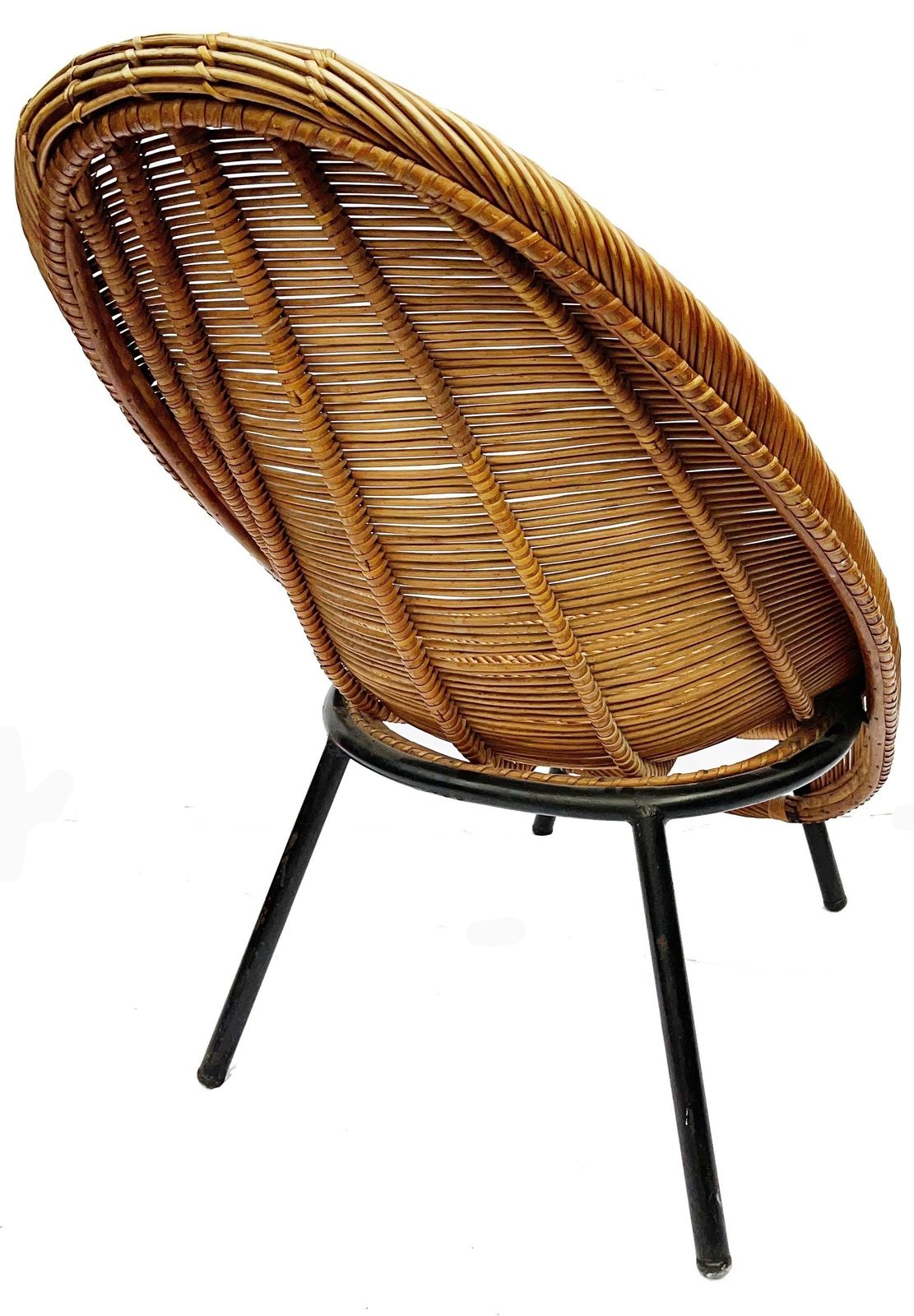 A Rare 1950s Sculptural Lounge Chair By Wladyslaw Wolkowski In Wicker On Tubular Steel Frame With Wooden Feet photo Furniture